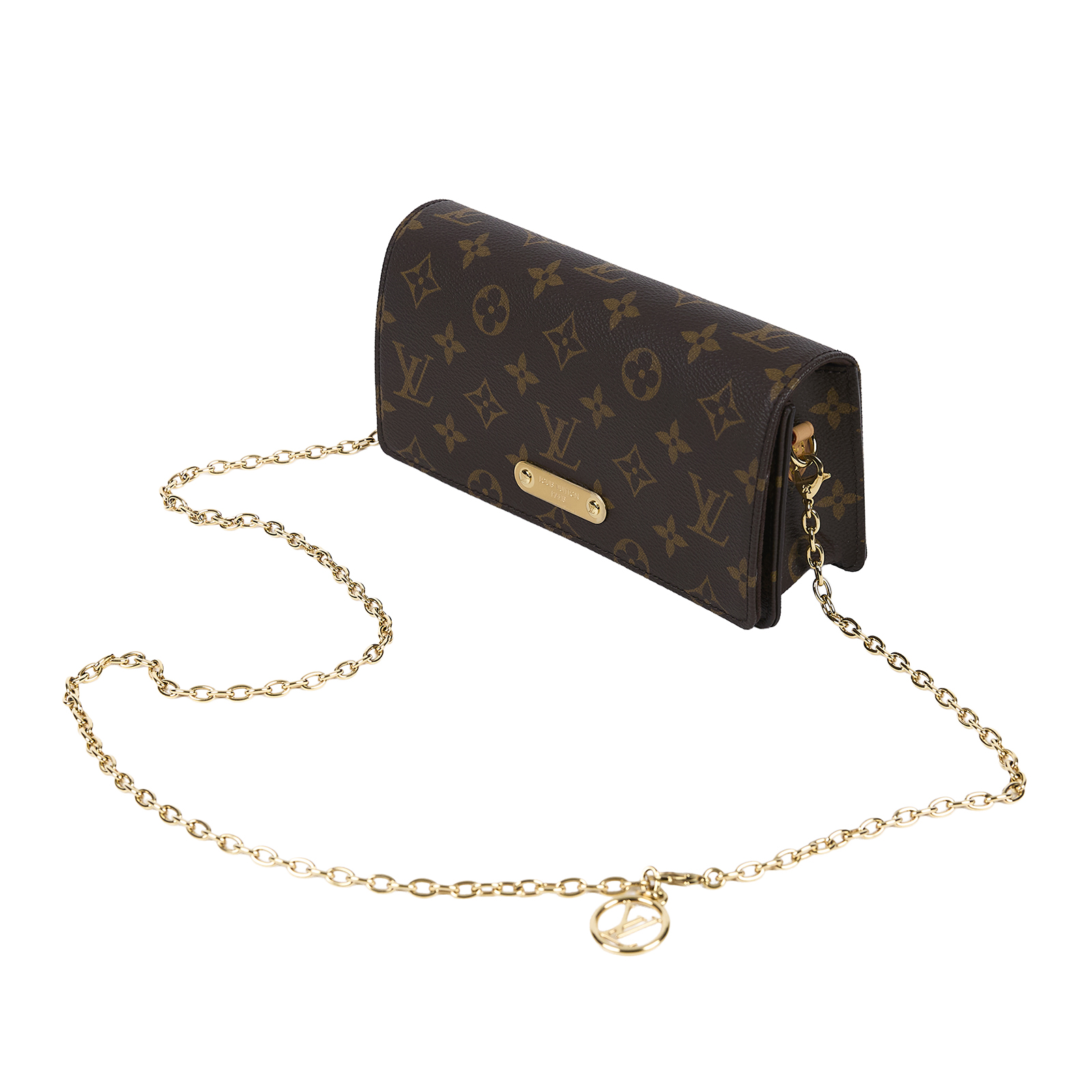 路易威登 LOUIS VUITTON Wallet On Chain Lily 三合一 斜挎包 經典原花 帆布 錢包 M82509 晶片款  原廠盒子/防塵袋