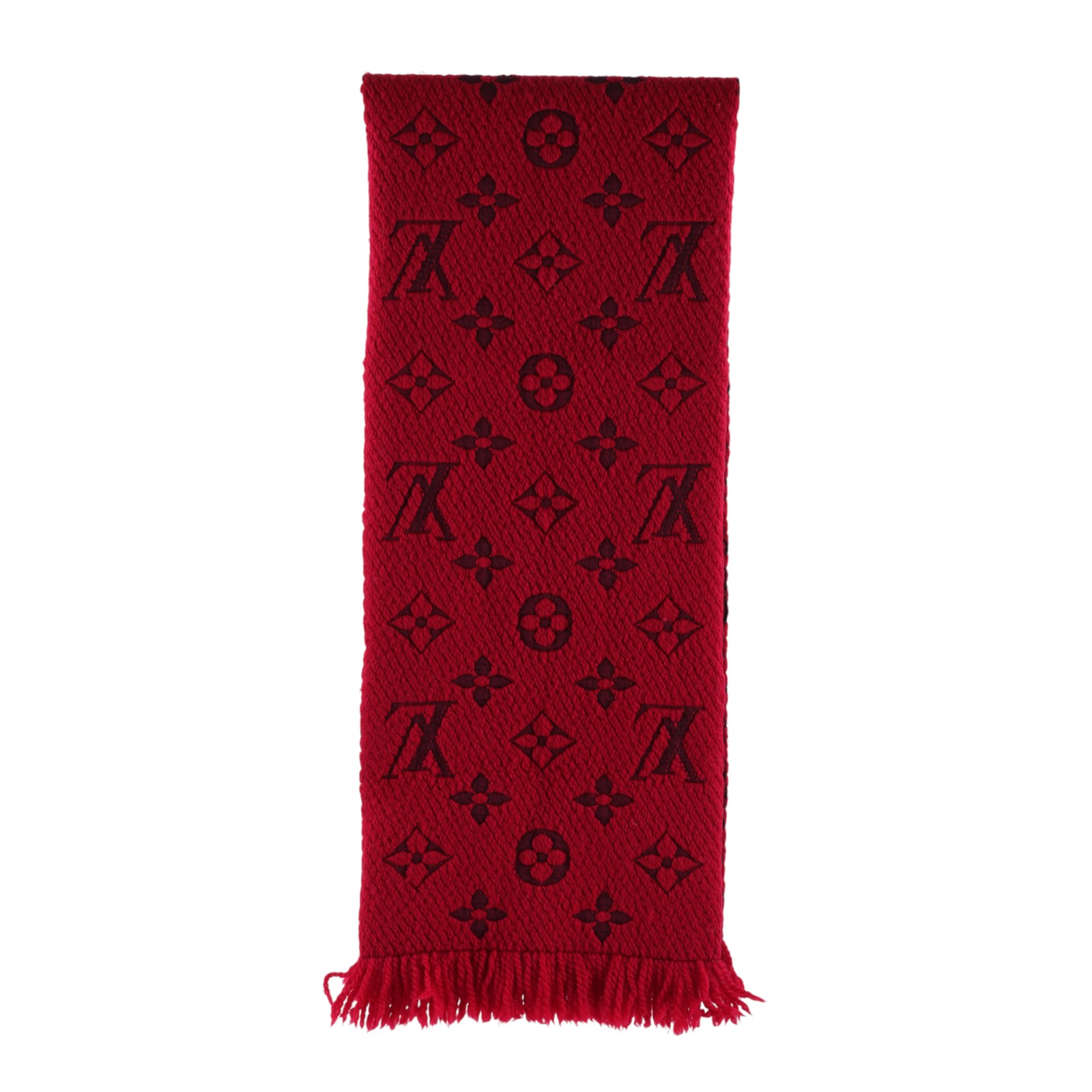 路易威登 LOUIS VUITTON Mania LOGO 老花 圍巾 M72432 紅色LOGO圍巾 原廠盒子
