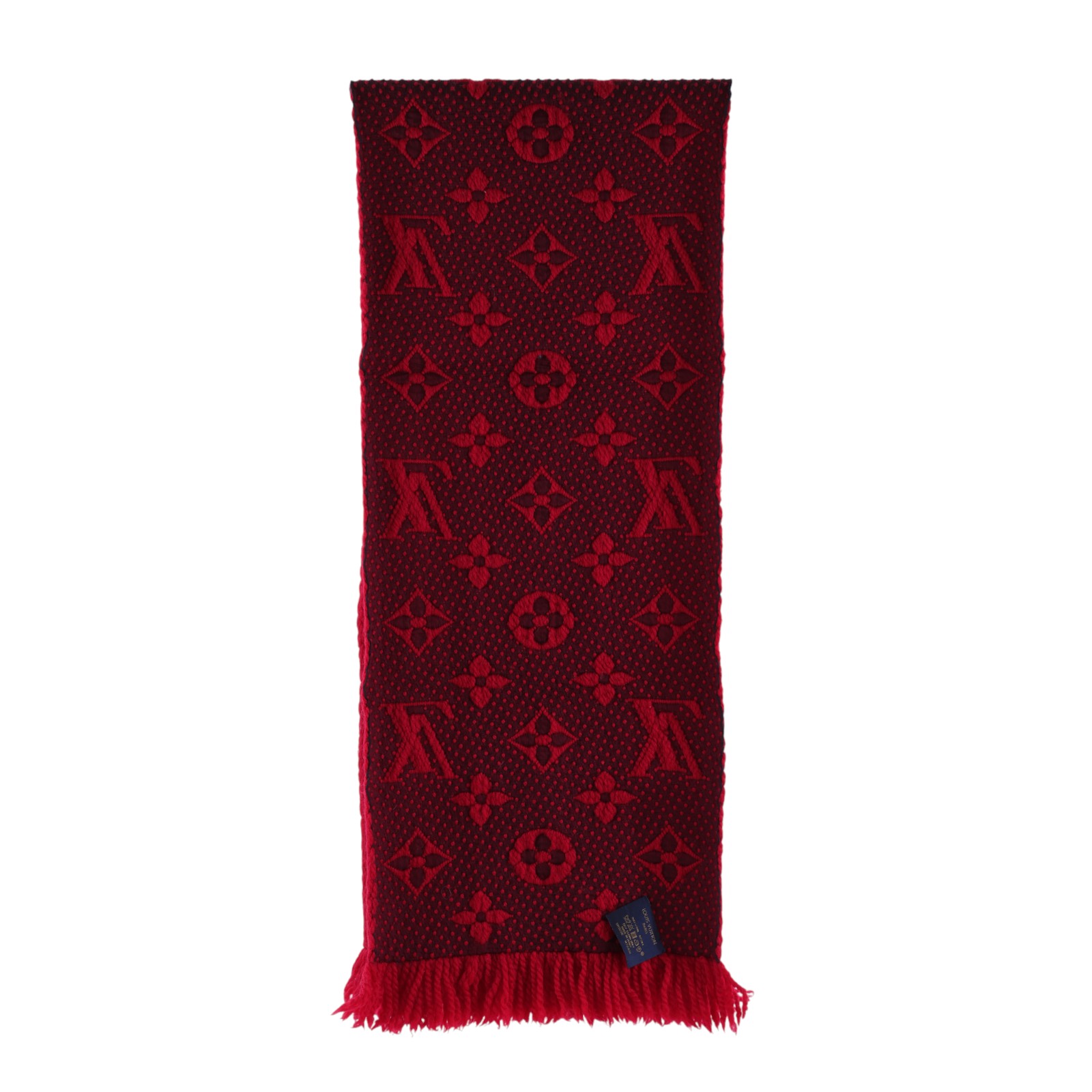 路易威登 LOUIS VUITTON Mania LOGO 老花 圍巾 M72432 紅色LOGO圍巾 原廠盒子