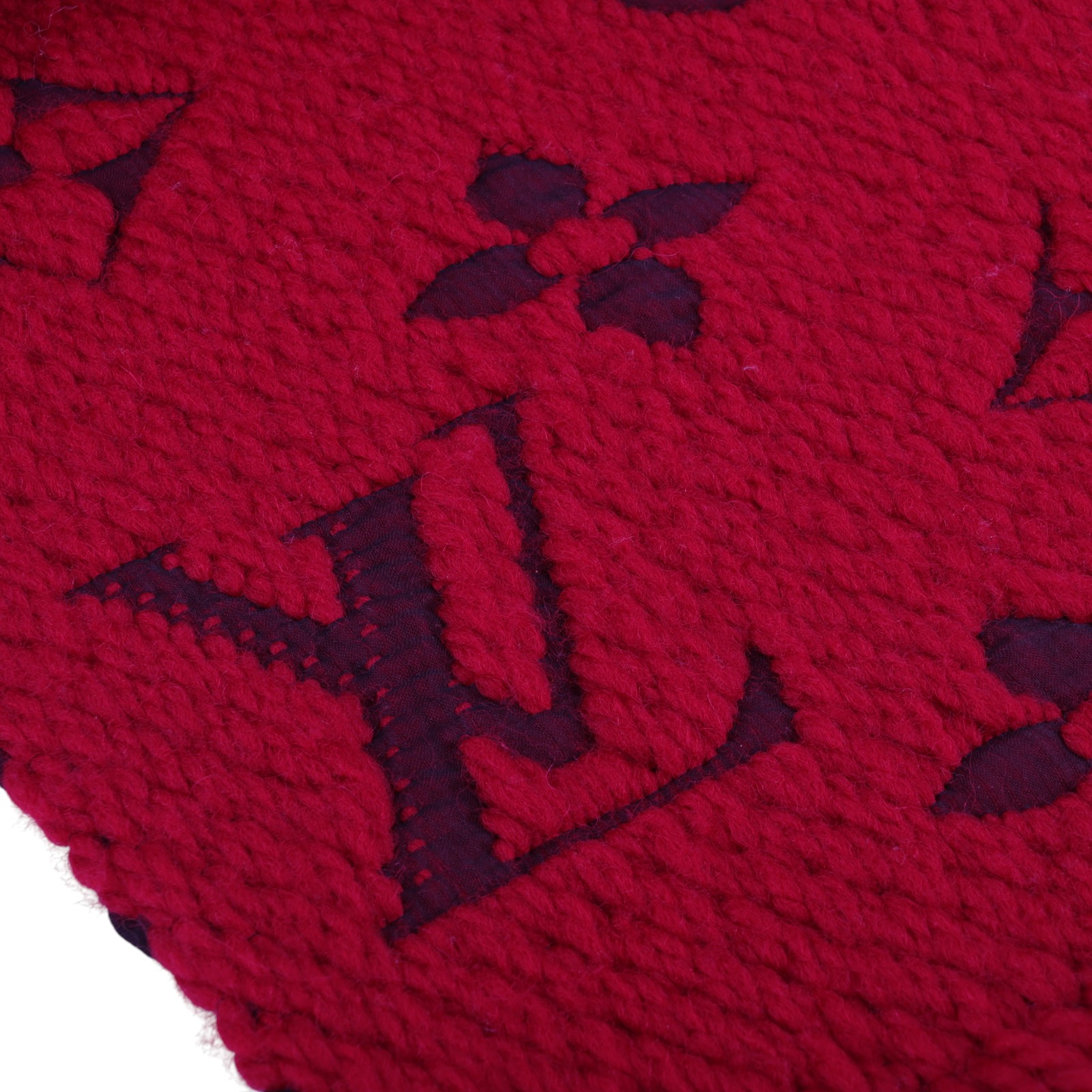 路易威登 LOUIS VUITTON Mania LOGO 老花 圍巾 M72432 紅色LOGO圍巾 原廠盒子