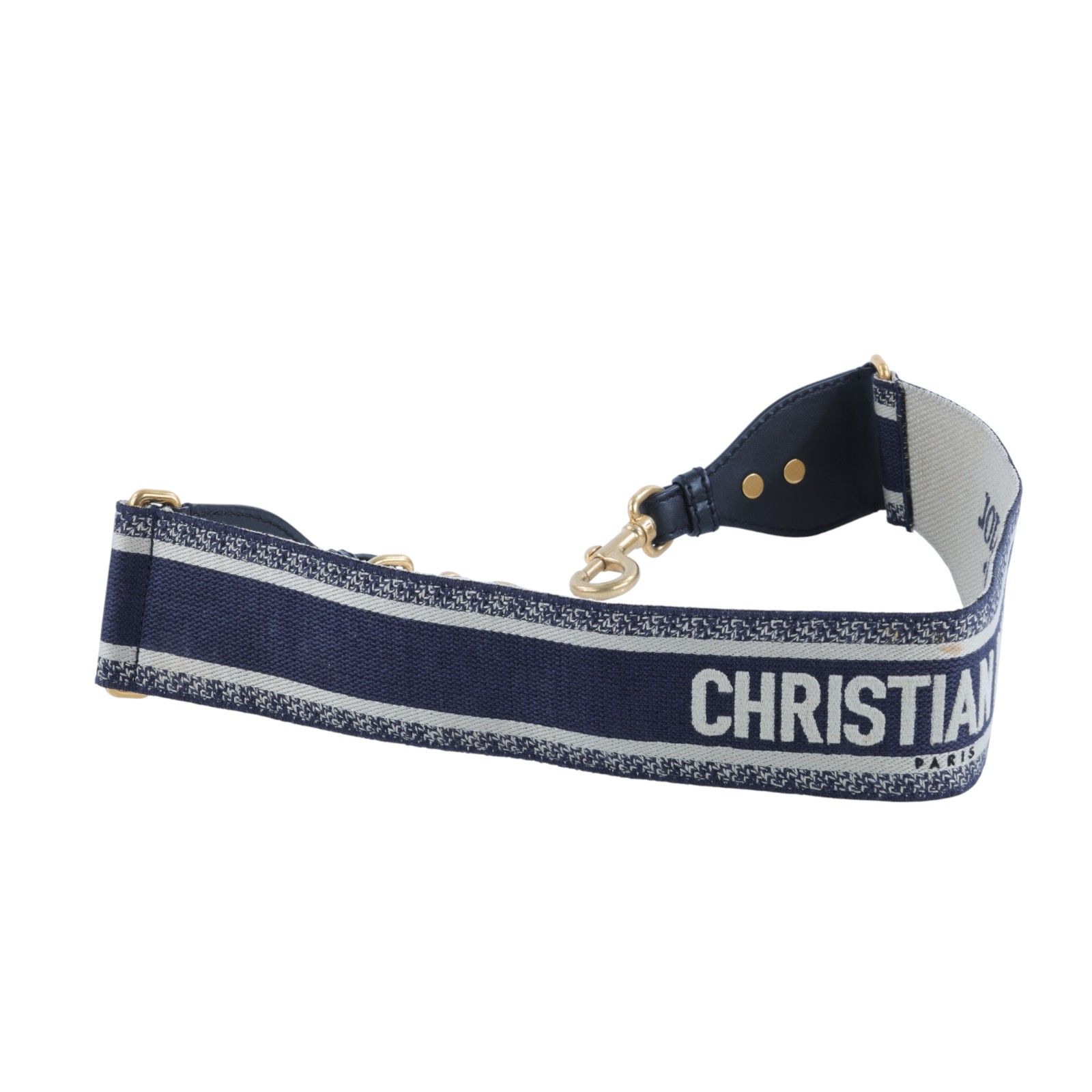 迪奧 CHRISTIAN DIOR 可調式肩背帶附金屬環 S8553CBTE 藍刺繡LOGO背帶 無附屬品