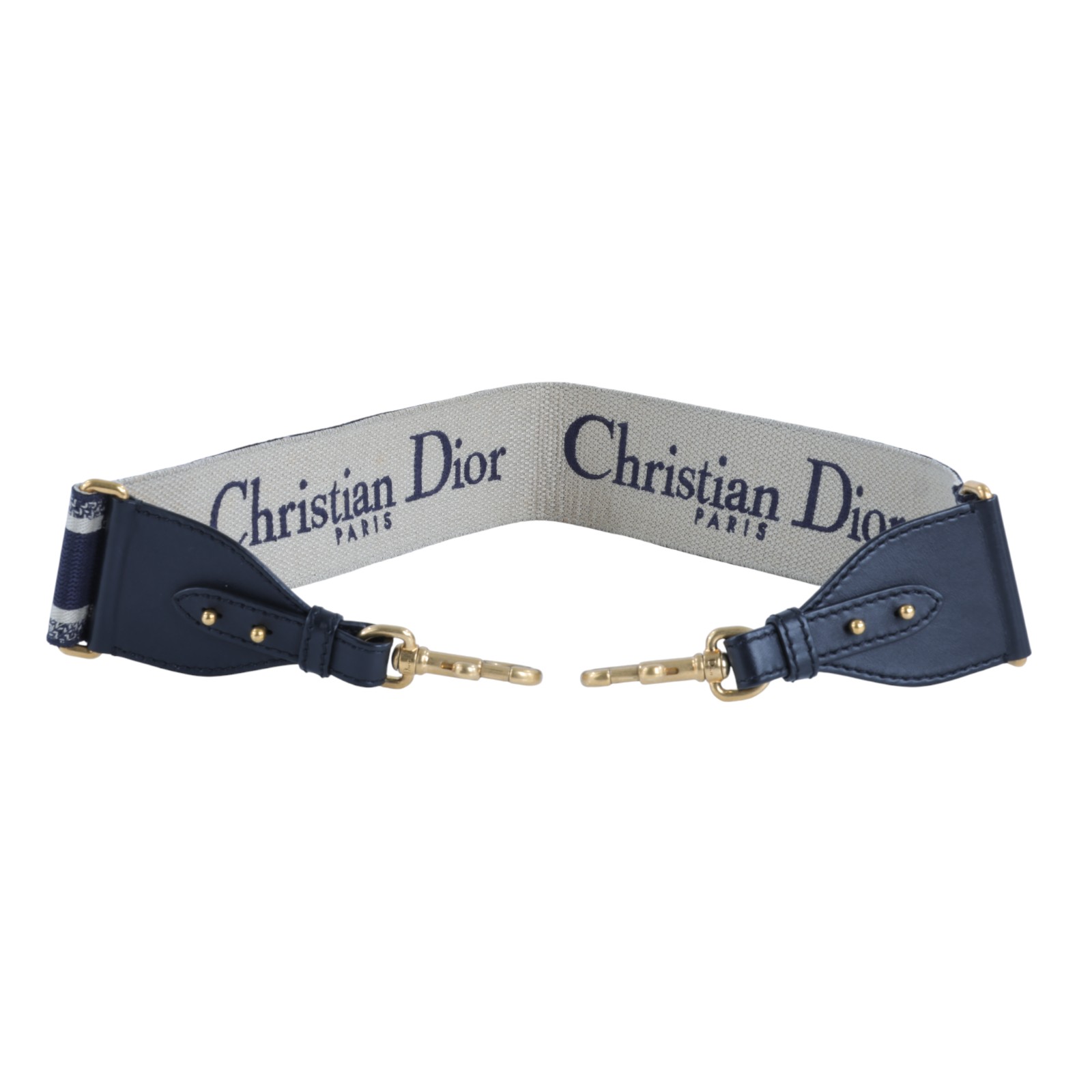 迪奧 CHRISTIAN DIOR 可調式肩背帶附金屬環 S8553CBTE 藍刺繡LOGO背帶 無附屬品