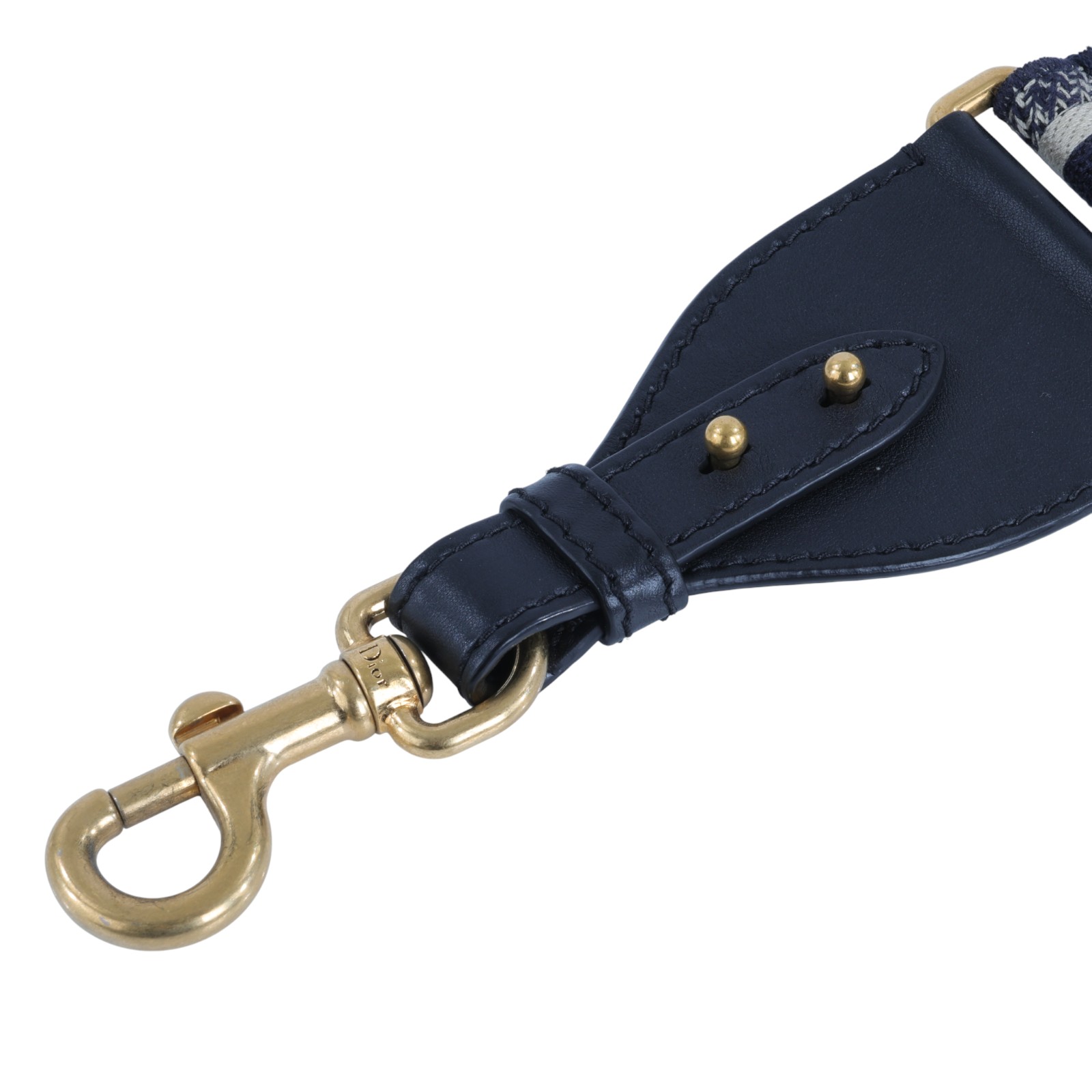 迪奧 CHRISTIAN DIOR 可調式肩背帶附金屬環 S8553CBTE 藍刺繡LOGO背帶 無附屬品