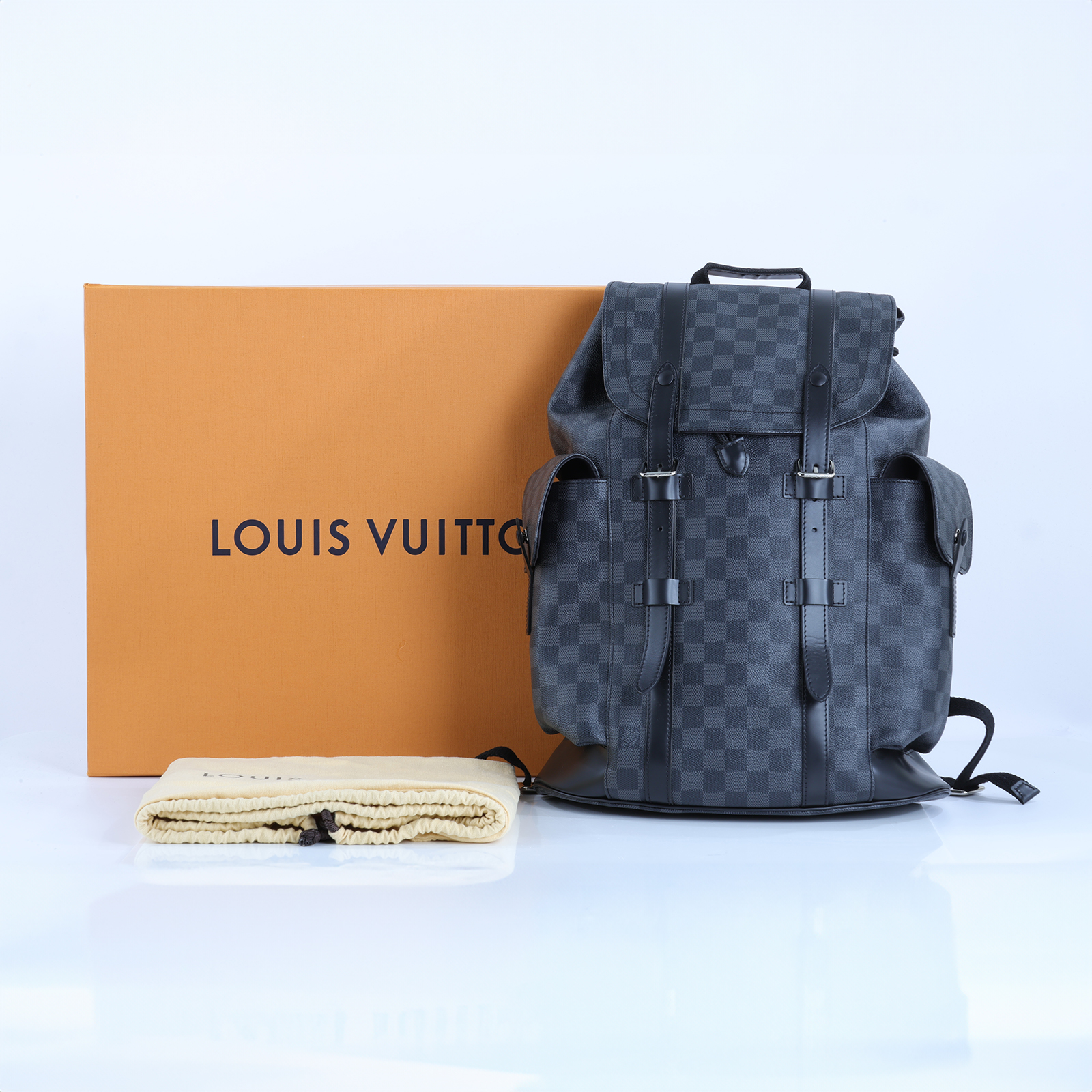 路易威登 LOUIS VUITTON Christopher MM 後背包 N41379 晶片款 棋盤Christopher MM後背包 原廠盒子/防塵袋