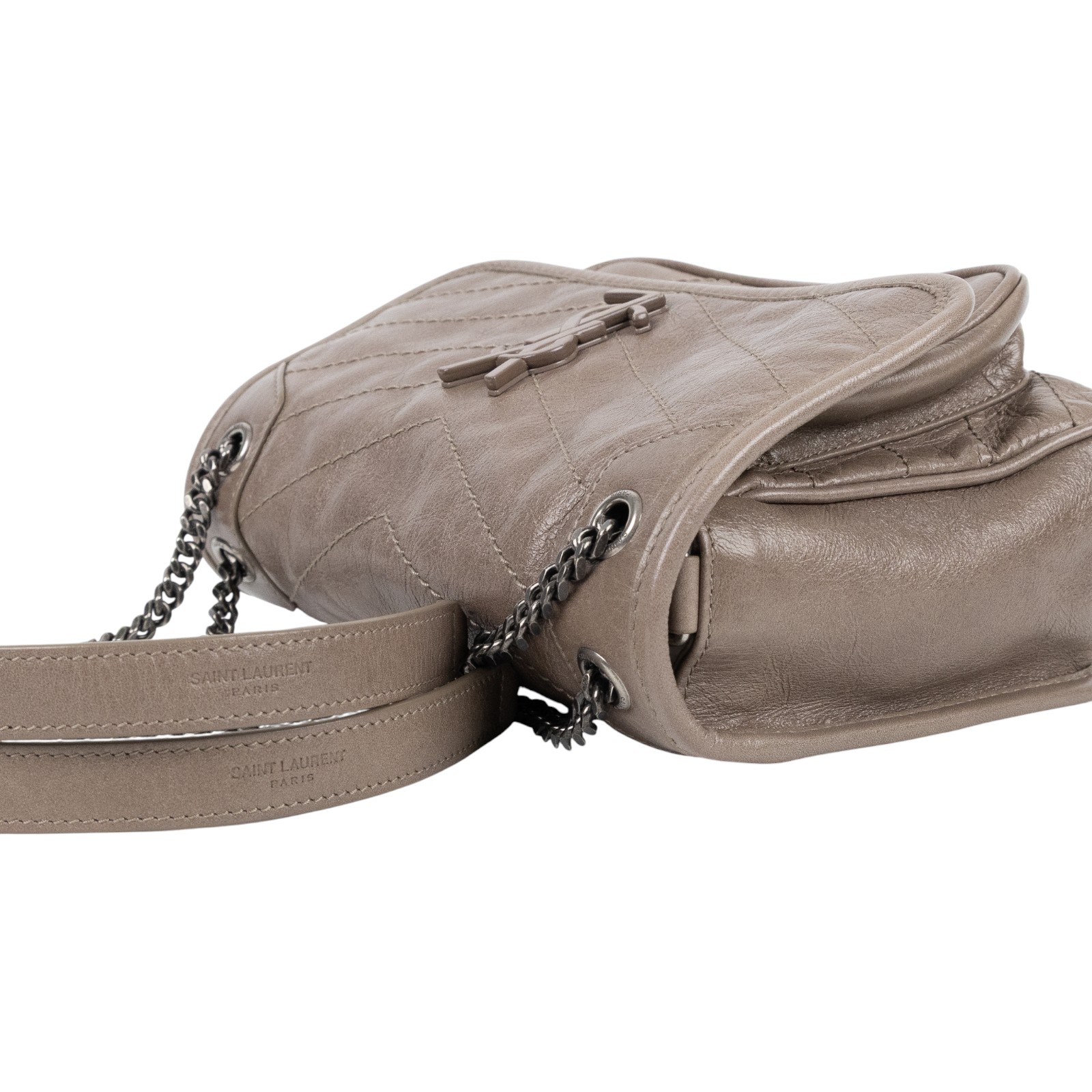 聖羅蘭 YSL SAINT LAURENT Niki 復古小牛皮 Baby 斜背 翻蓋包 6331850EN08  Entrupy鑑定書