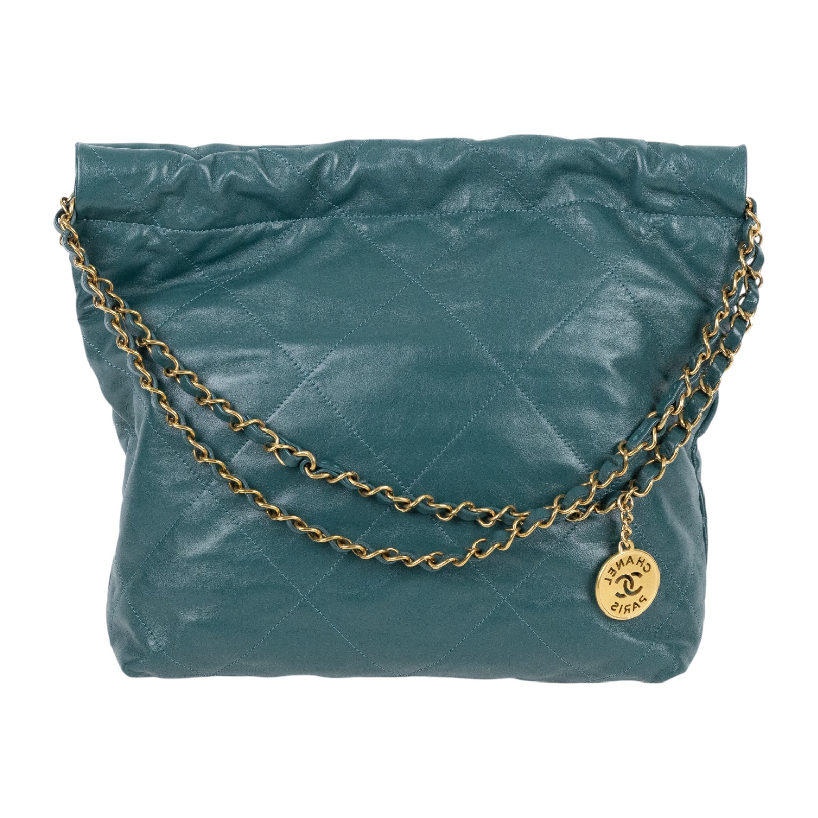 香奈兒 CHANEL 22 小型 束口包 AS3260 B08037 晶片款 綠金22包 小號 原廠盒子/防塵袋/購買證明