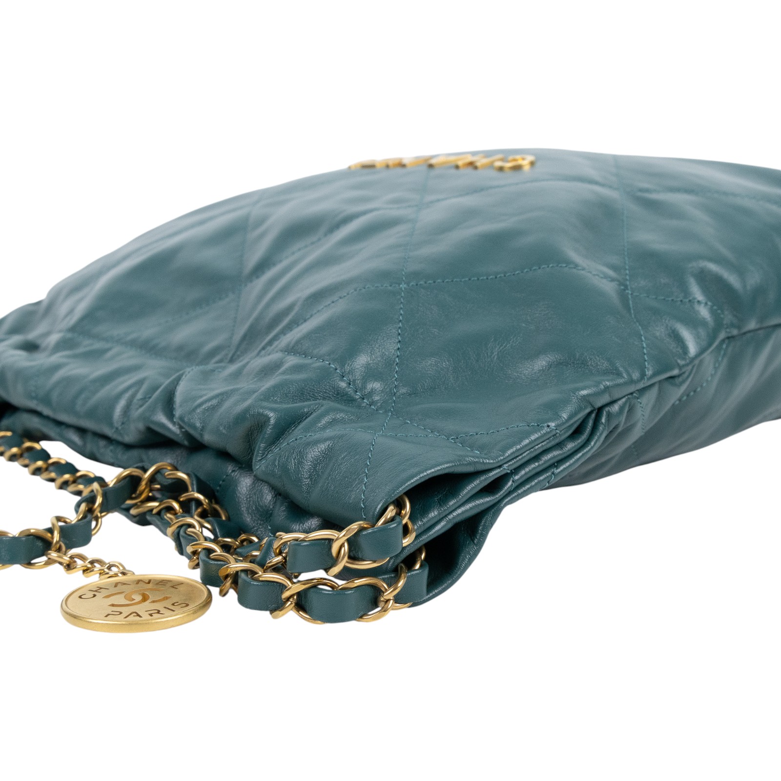 香奈兒 CHANEL 22 小型 束口包 AS3260 B08037 晶片款 綠金22包 小號 原廠盒子/防塵袋/購買證明