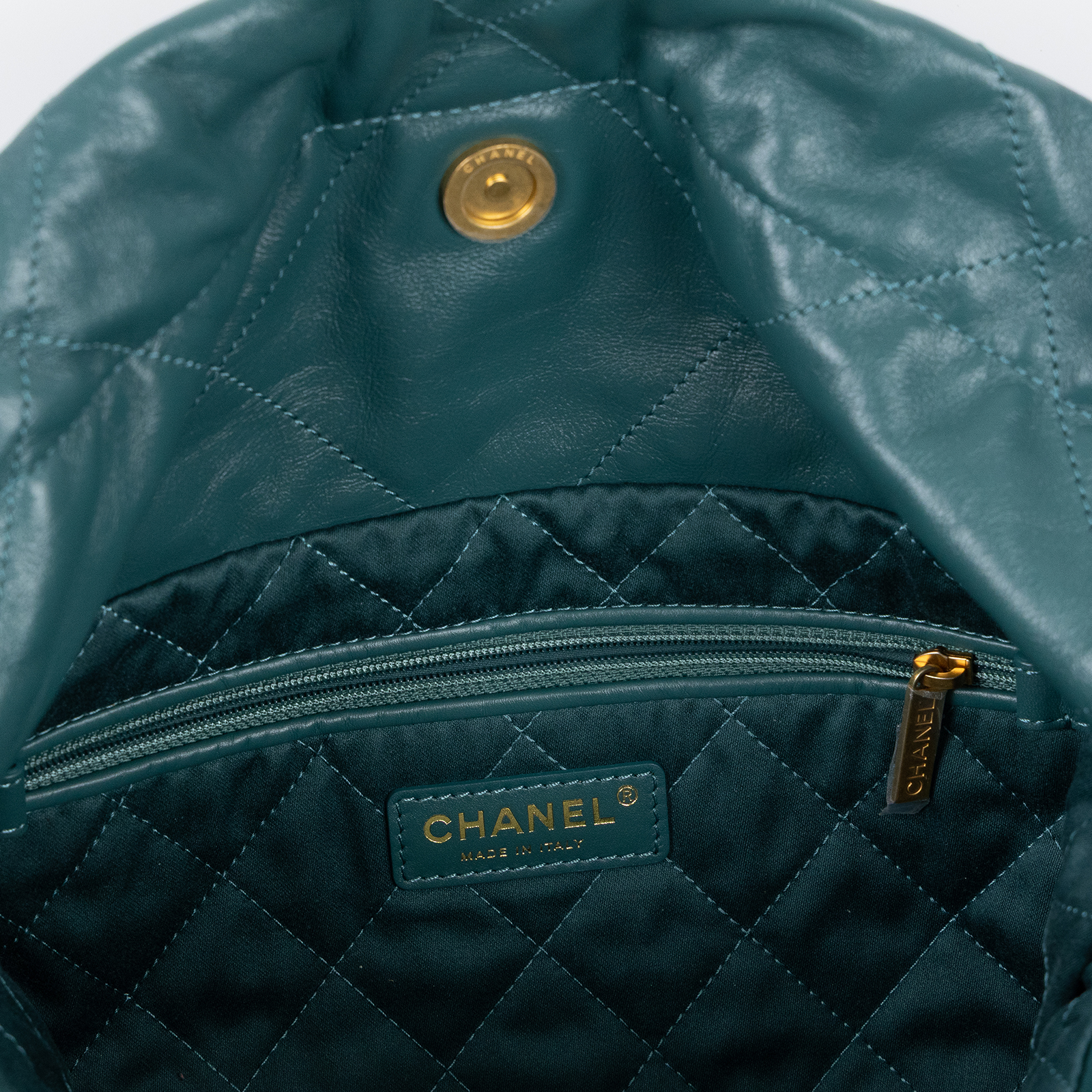 香奈兒 CHANEL 22 小型 束口包 AS3260 B08037 晶片款 綠金22包 小號 原廠盒子/防塵袋/購買證明