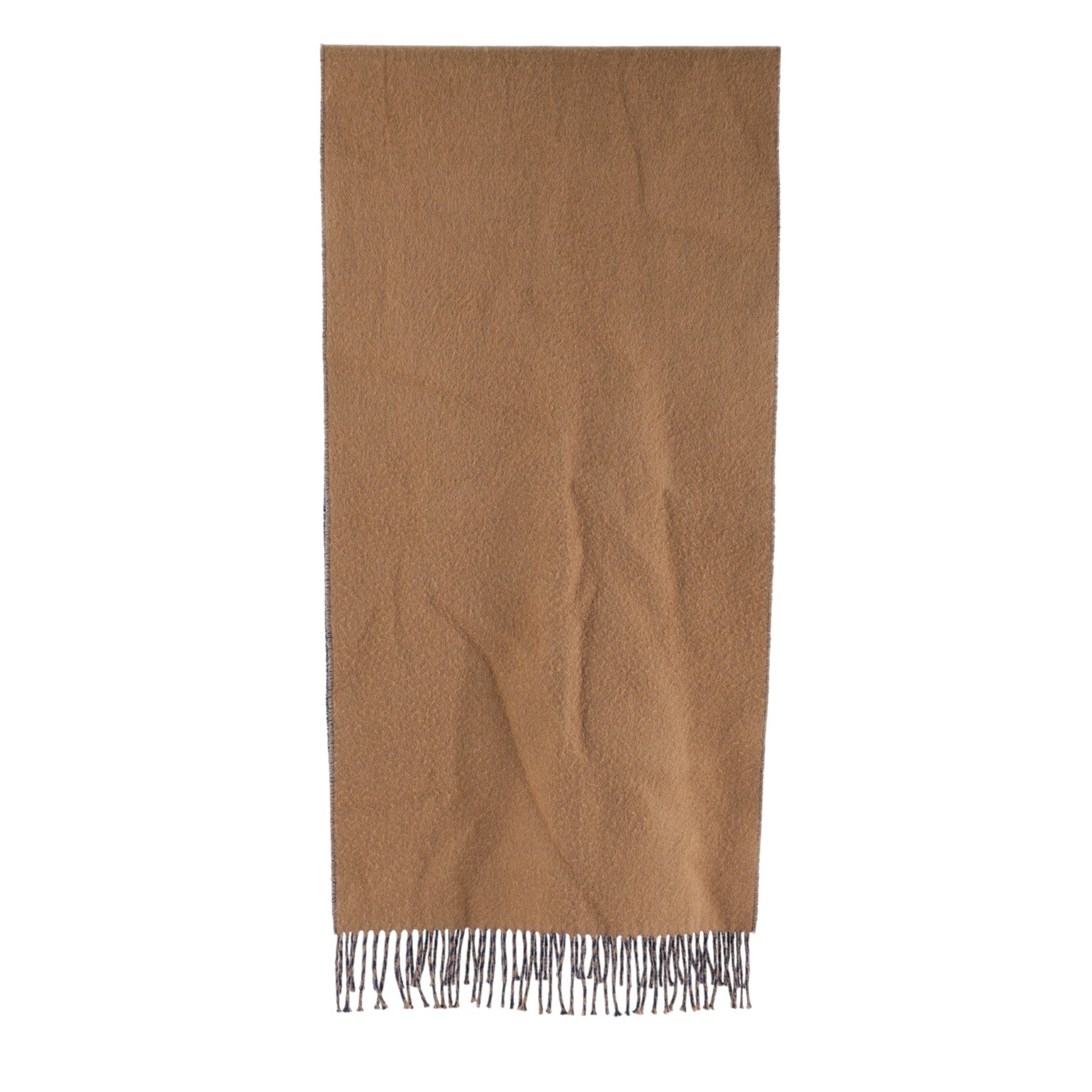 愛馬仕 Hermes 喀什米爾羊毛 圍巾   深藍咖啡羊毛圍巾 無附屬品