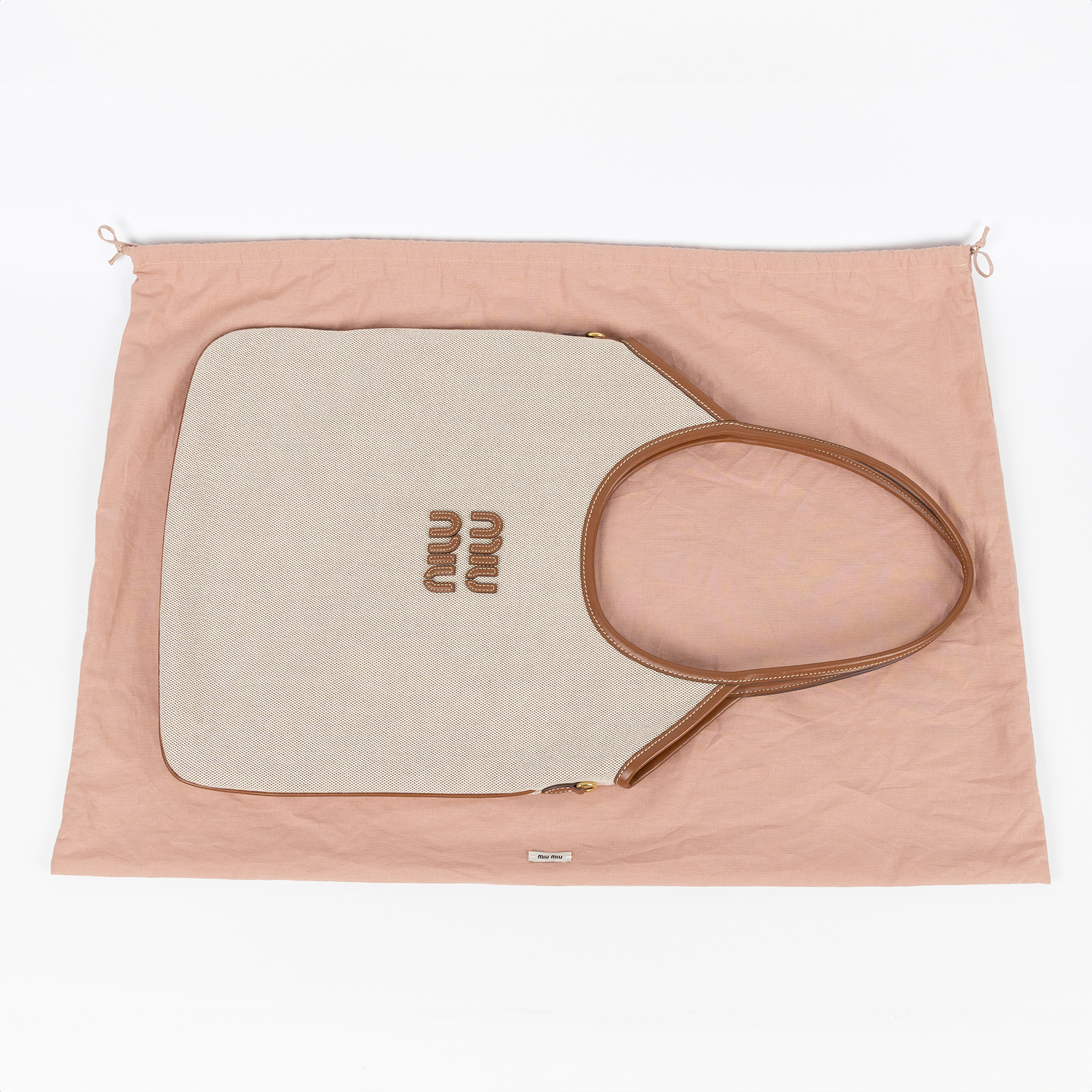 繆繆 MIU MIU Ivy 帆布手袋 標準 5BG231_ACRN 帆布IVY肩背包 防塵袋