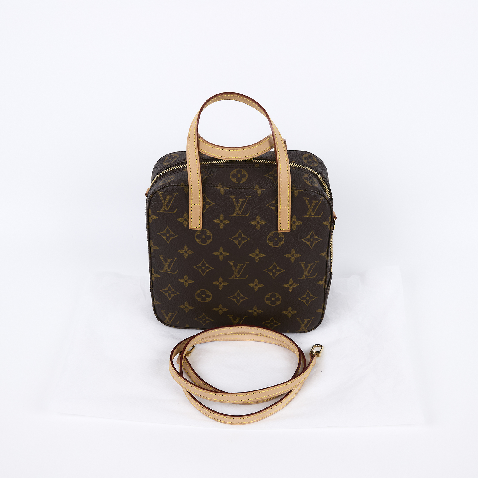 路易威登 LOUIS VUITTON 經典帆布 手提 斜背 方塊 豆腐包 M47500 原花便當包 背帶