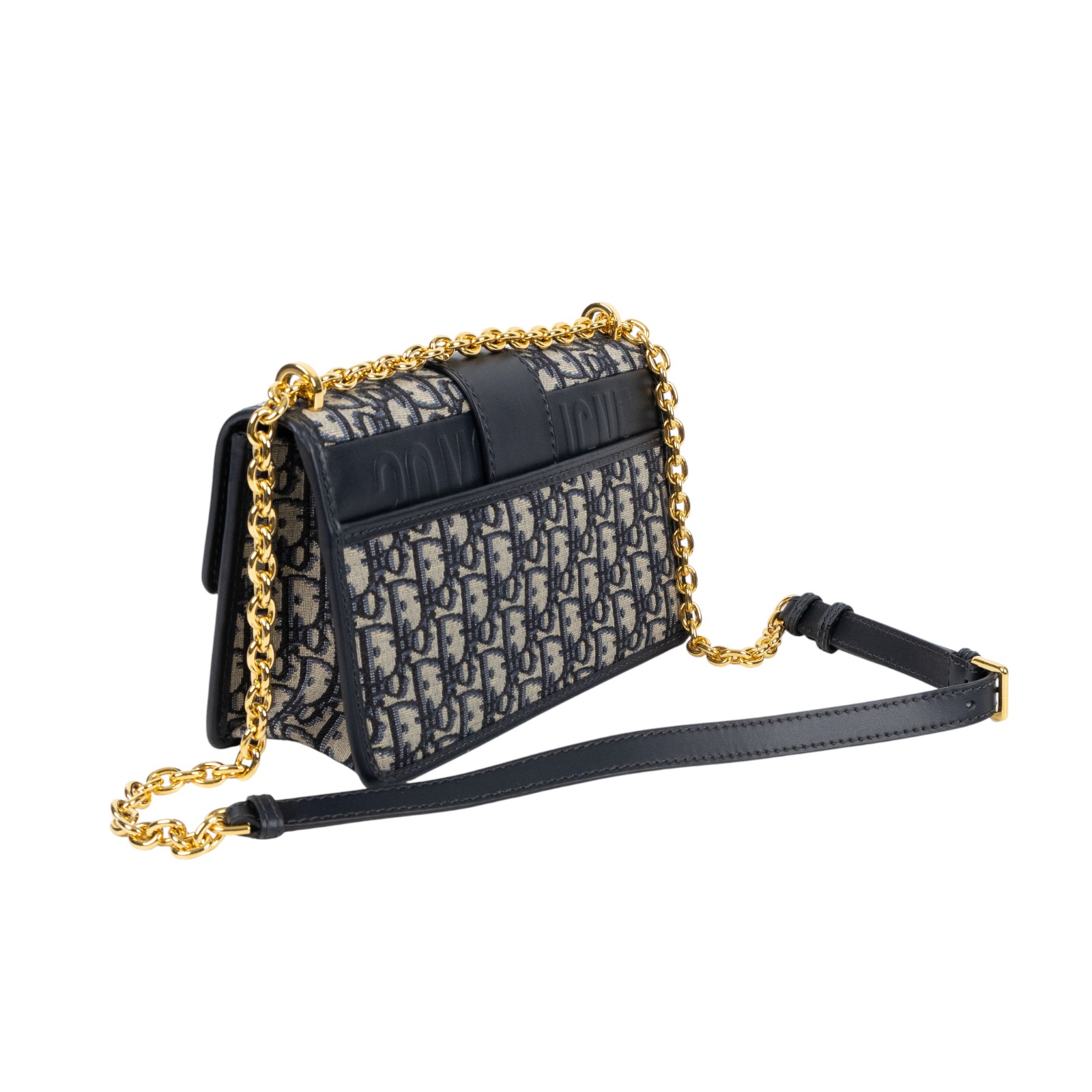 迪奧 CHRISTIAN DIOR 30 Montaigne 鏈帶 肩背手提包 M9208UTZQ 藍緹花蒙田30鍊帶款 防塵袋