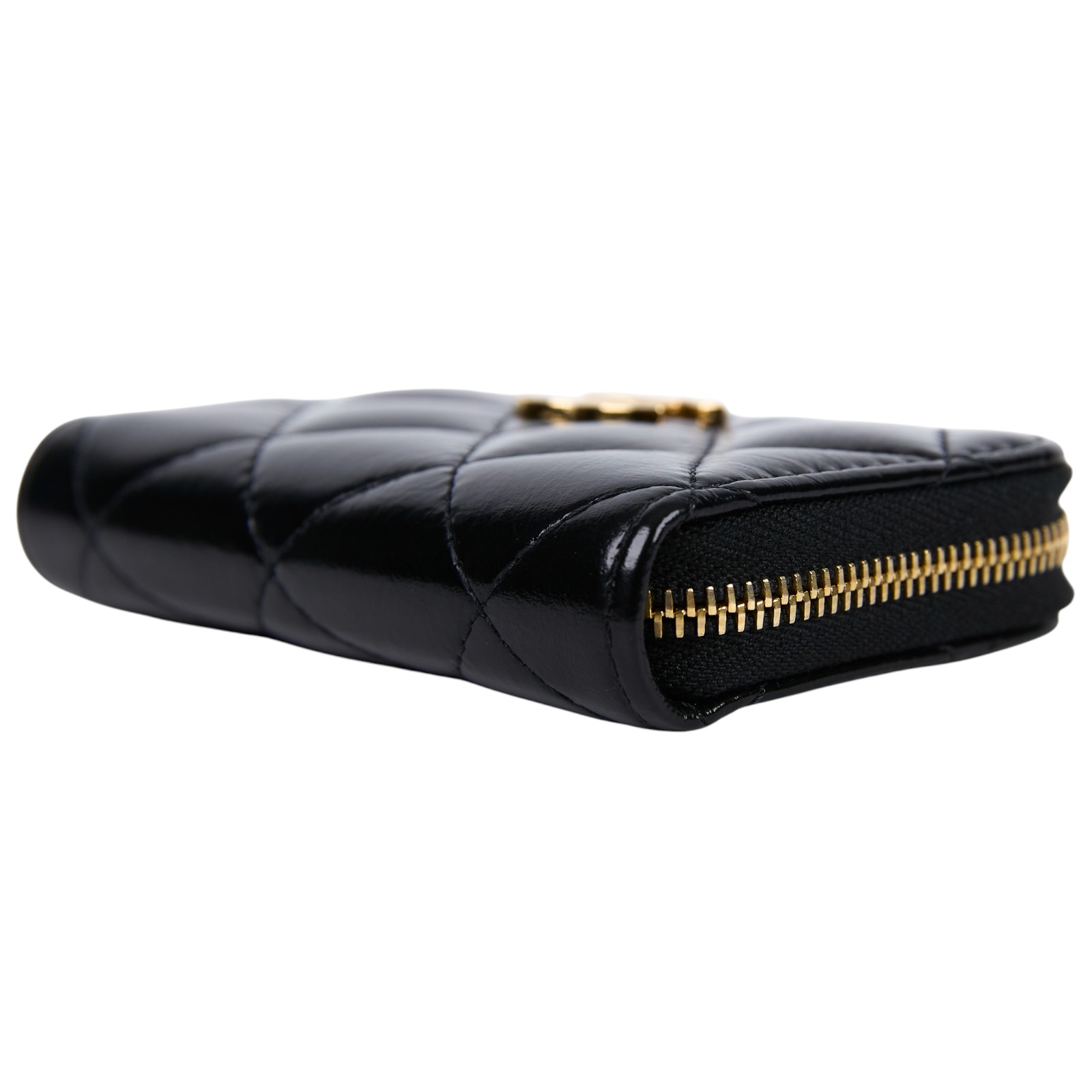 香奈兒 CHANEL CC LOGO 零錢包 卡包 錢包 AP4262 B18218 晶片款 黑金羊油蠟皮ㄇ字拉鍊卡包 原廠盒子/防塵袋/購買證明影本