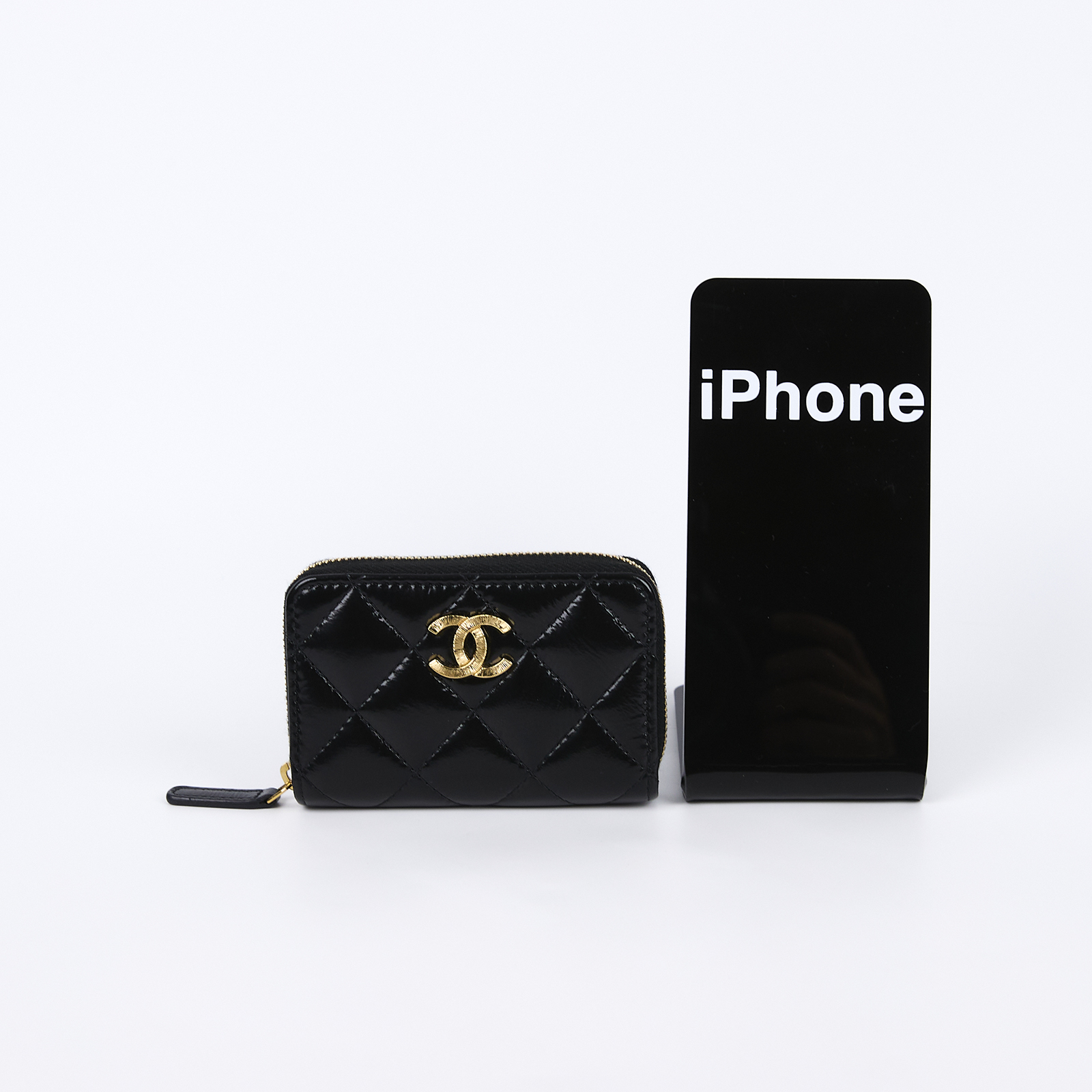 香奈兒 CHANEL CC LOGO 零錢包 卡包 錢包 AP4262 B18218 晶片款 黑金羊油蠟皮ㄇ字拉鍊卡包 原廠盒子/防塵袋/購買證明影本