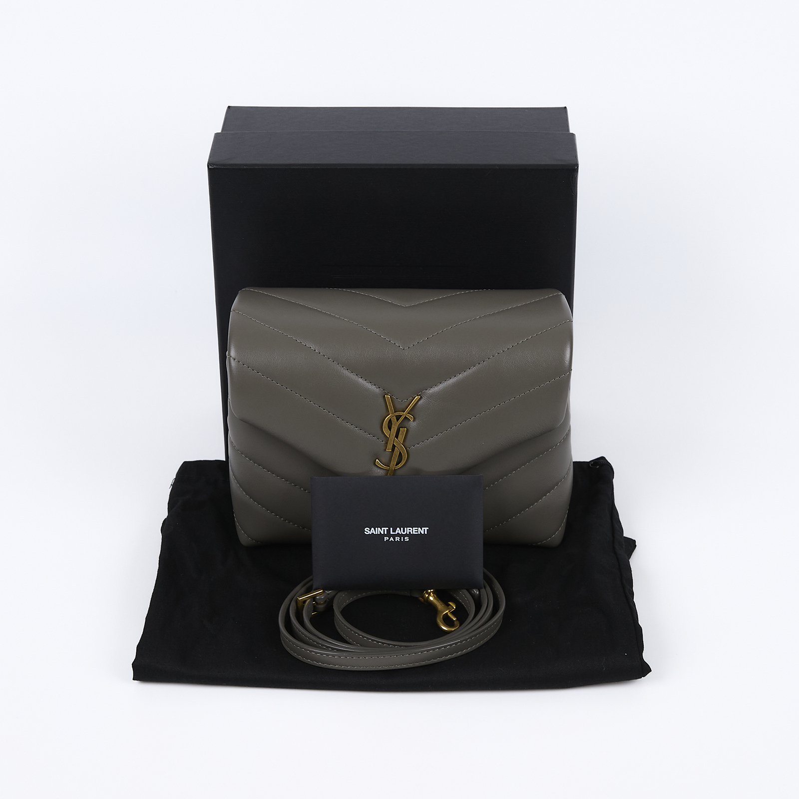 聖羅蘭 YSL SAINT LAURENT Loulou 絎縫 小牛皮 TOY 迷你 手袋  肩背 斜背包 金色五金 678401DV707  原廠盒子/防塵袋/背帶