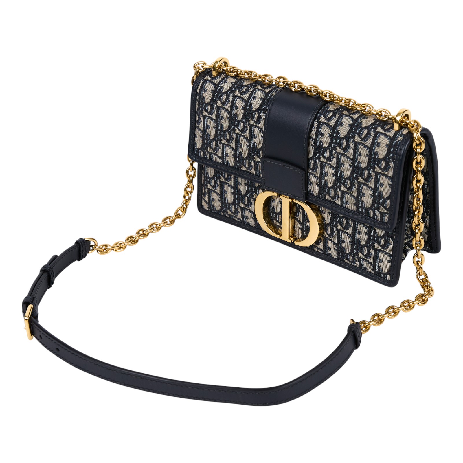 迪奧 CHRISTIAN DIOR 30 Montaigne 鏈帶 肩背手提包 M9208UTZQ 藍緹花蒙田30鍊帶款 原廠盒子/防塵袋/保證卡