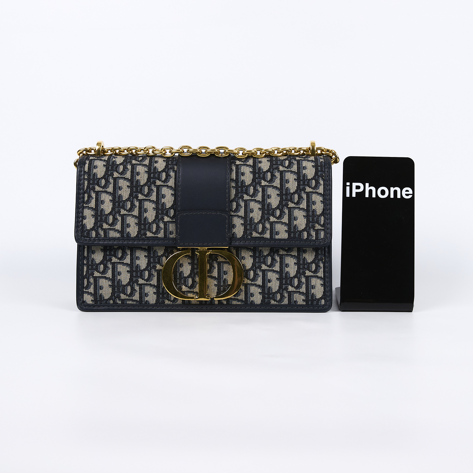 迪奧 CHRISTIAN DIOR 30 Montaigne 鏈帶 肩背手提包 M9208UTZQ 藍緹花蒙田30鍊帶款 原廠盒子/防塵袋/保證卡