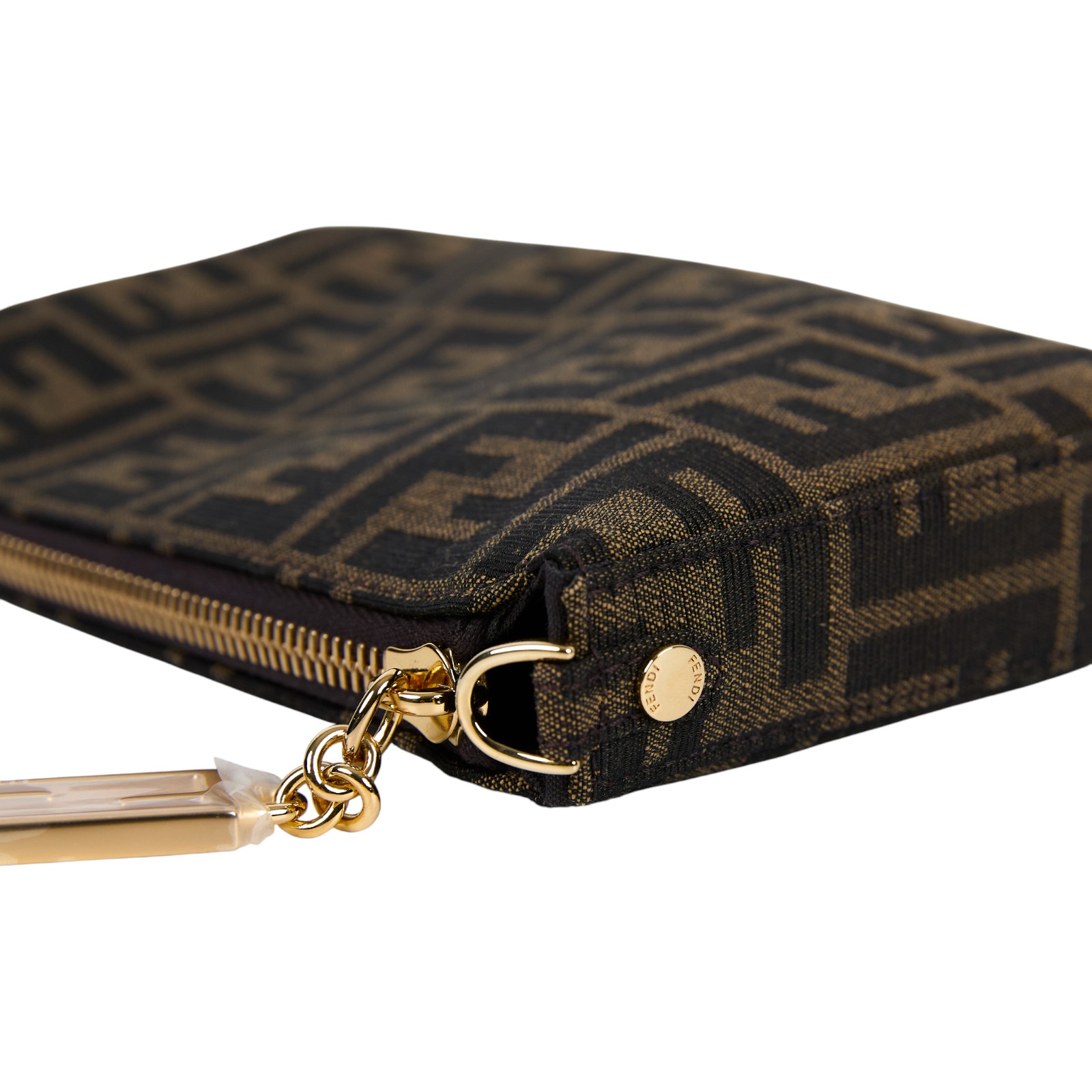 芬迪 FENDI Baguette FF布料 飾鏈 手拿包 8BS073AD23 帆布FF麻將包 防塵袋