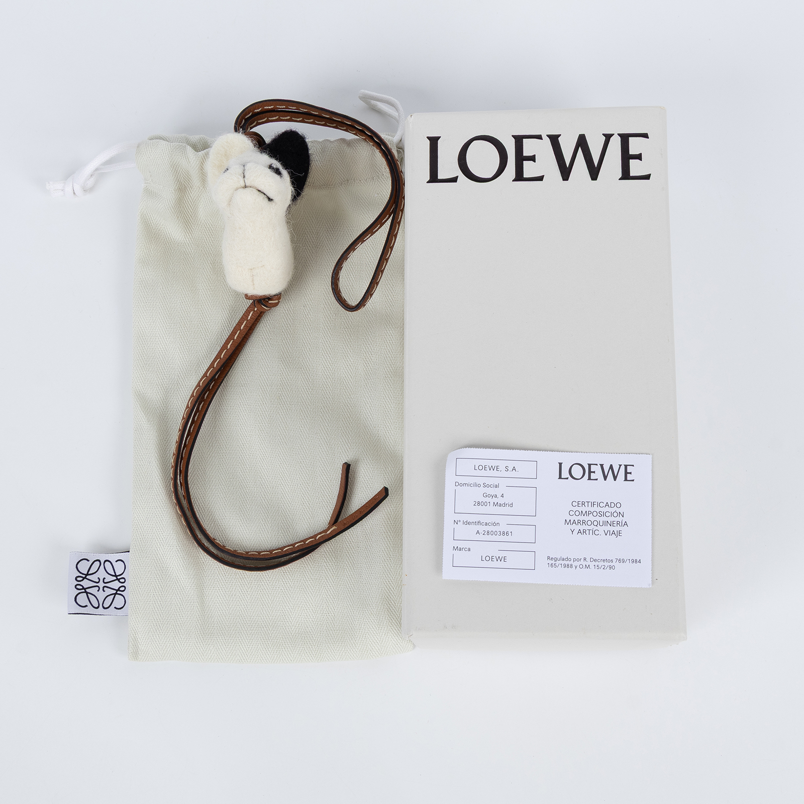 羅意威 LOEWE 法國鬥牛犬造型吊飾 C621232X22 法鬥吊飾 原廠盒子/防塵袋
