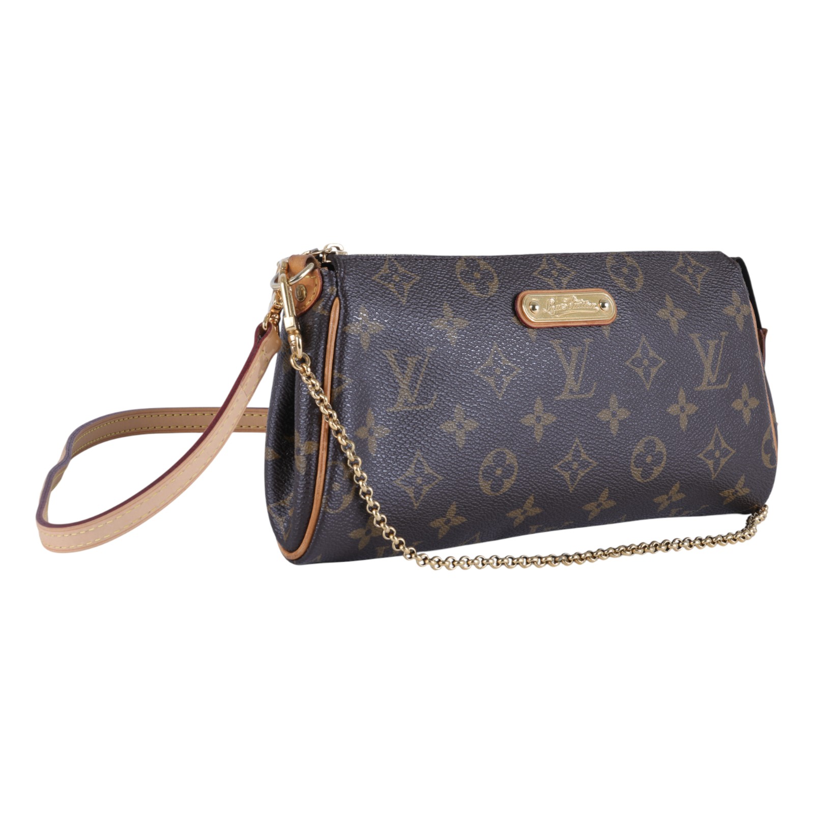 路易威登 LOUIS VUITTON Eva 經典帆布 鍊帶 小肩包 M95567 原花EVA 防塵袋/背帶