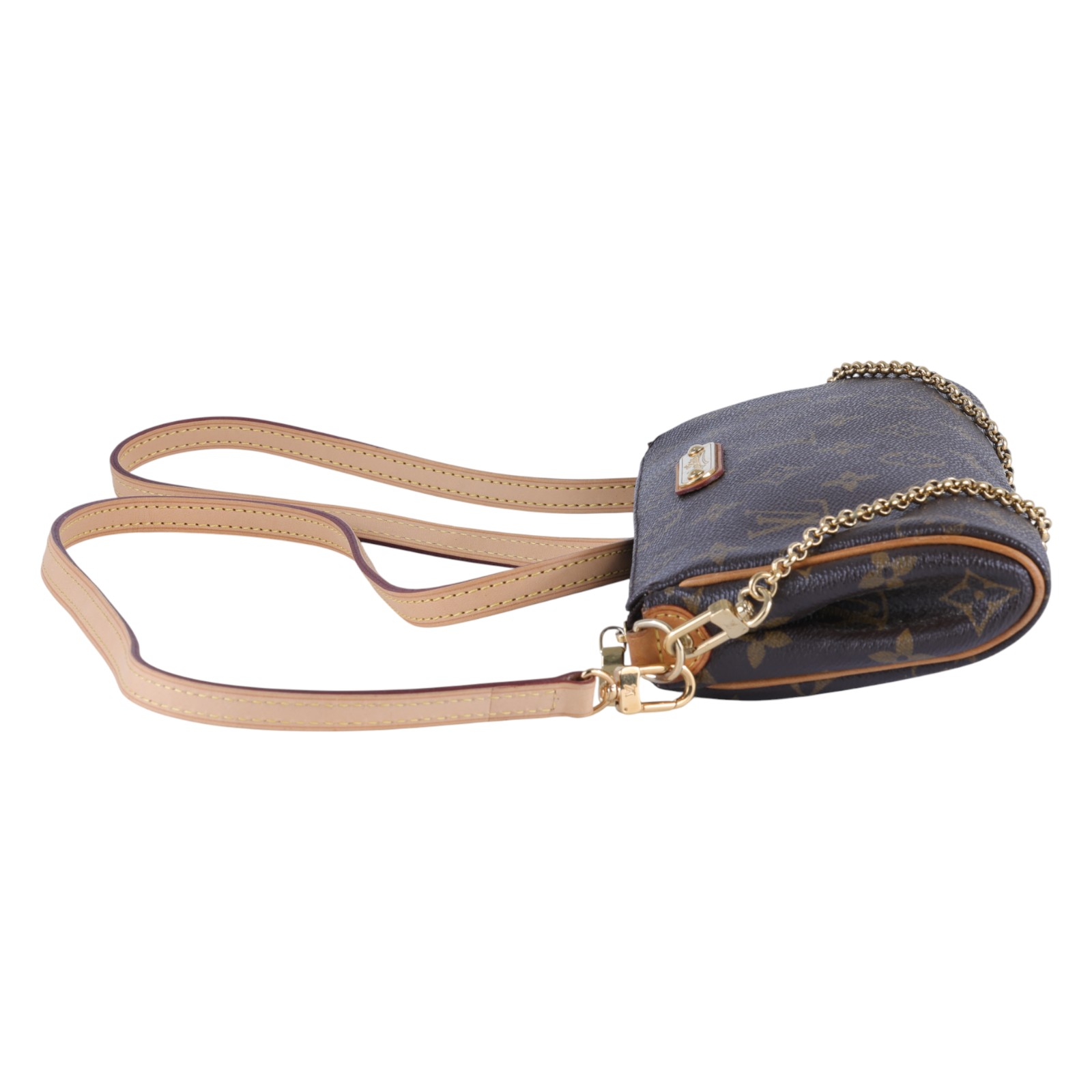 路易威登 LOUIS VUITTON Eva 經典帆布 鍊帶 小肩包 M95567 原花EVA 防塵袋/背帶