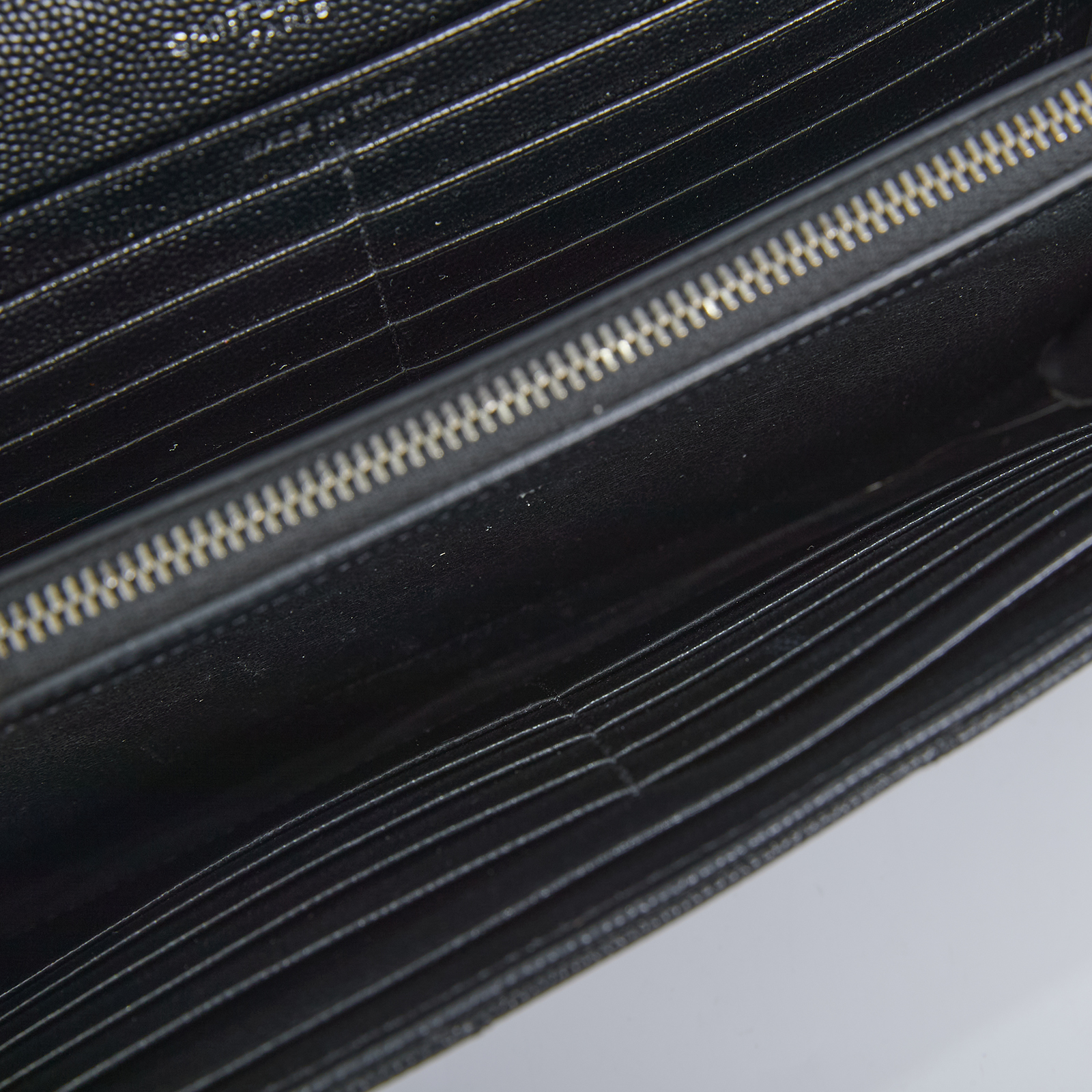 聖羅蘭 YSL SAINT LAURENT Cassandre 經典粒面皮革 鏈條 錢包 銀色五金 377828BOW02 黑銀魚子醬WOC 防塵袋/原廠盒子