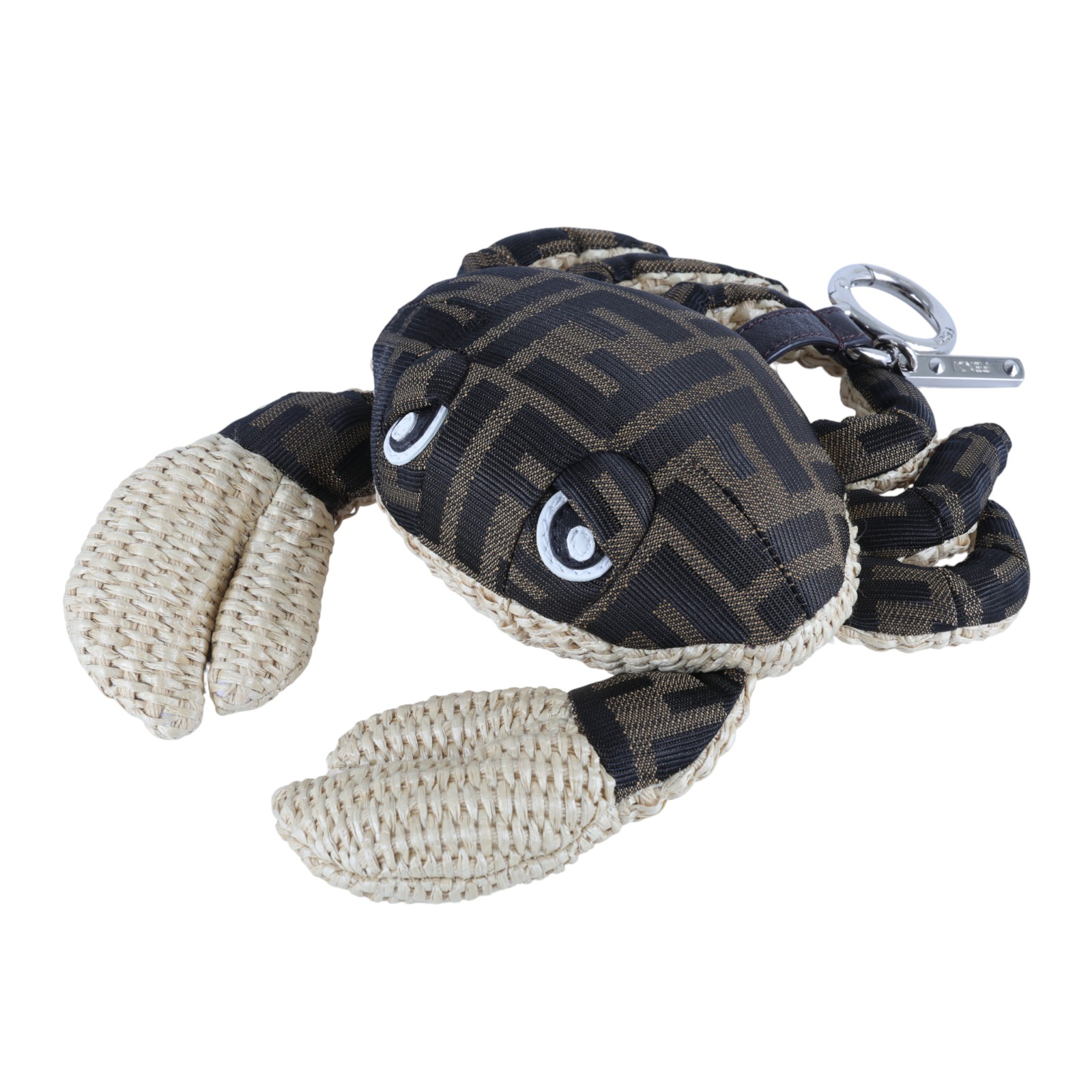 芬迪 FENDI 尼龍 拉菲草 吊飾 7AS364AUN8 螃蟹造型吊飾 無附屬品