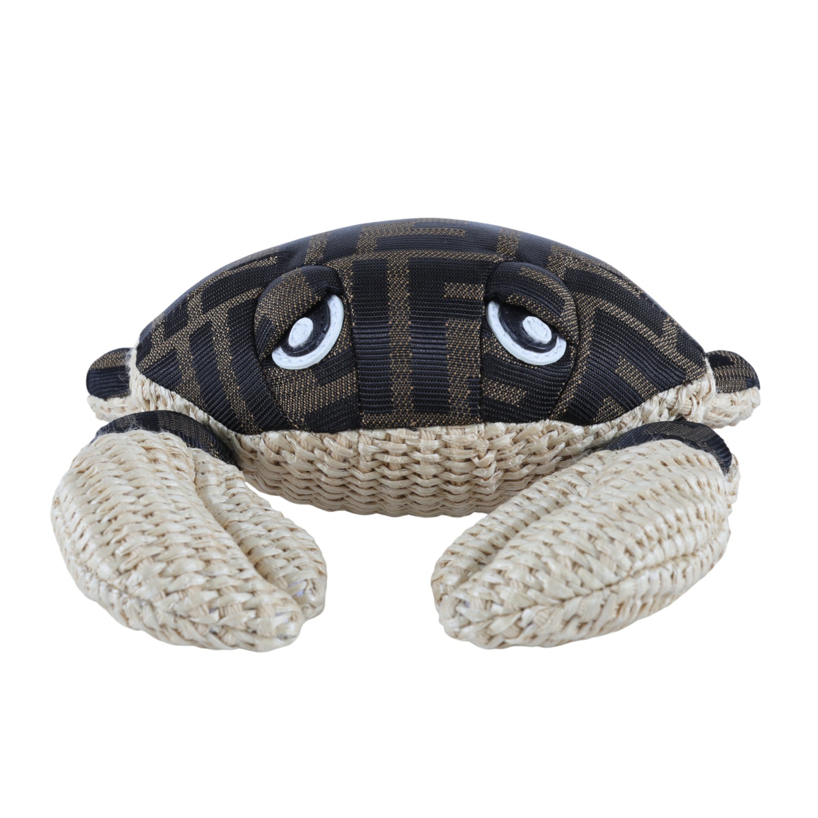 芬迪 FENDI 尼龍 拉菲草 吊飾 7AS364AUN8 螃蟹造型吊飾 無附屬品