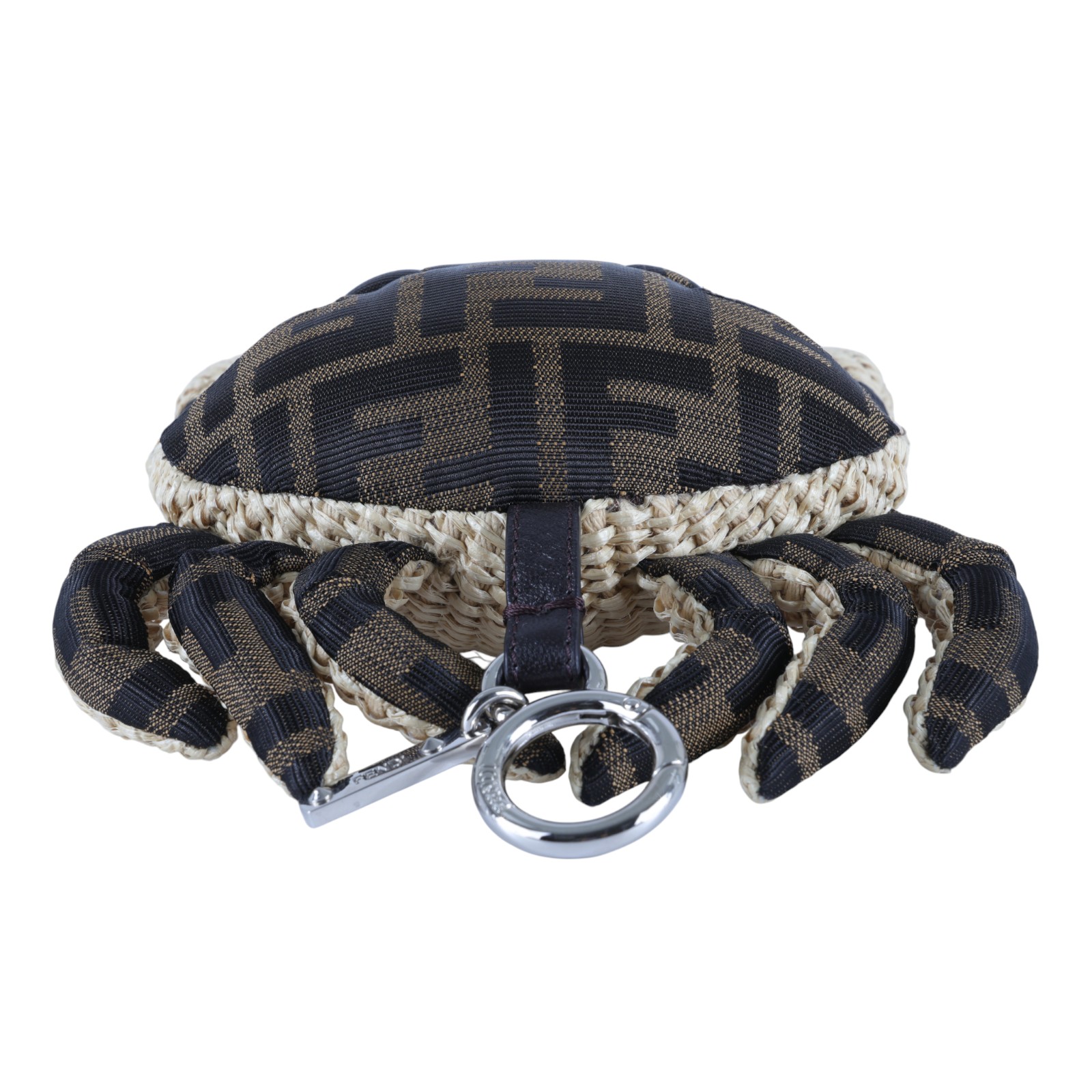 芬迪 FENDI 尼龍 拉菲草 吊飾 7AS364AUN8 螃蟹造型吊飾 無附屬品