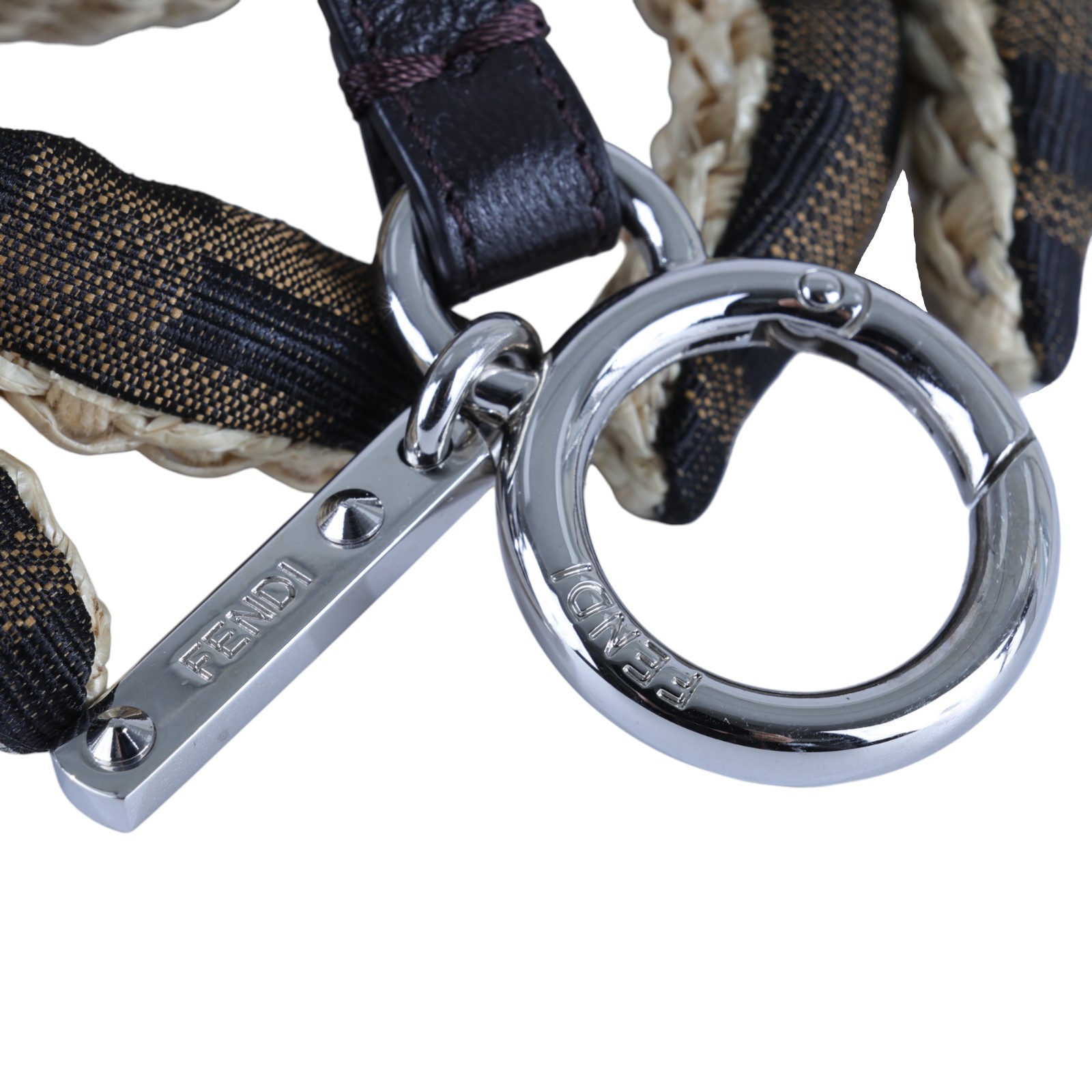 芬迪 FENDI 尼龍 拉菲草 吊飾 7AS364AUN8 螃蟹造型吊飾 無附屬品