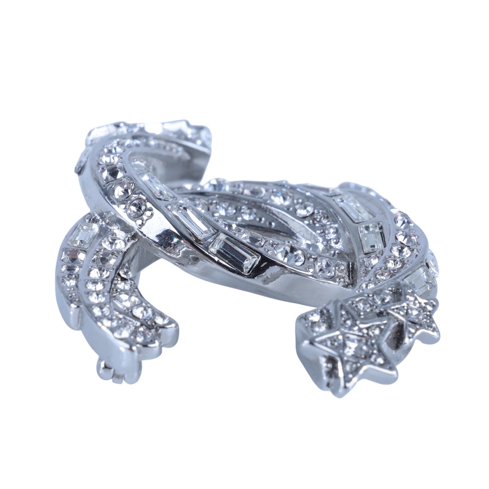 香奈兒 CHANEL CC LOGO 胸針 D22/V 雙C彗星立體水鑽胸針 無附屬品