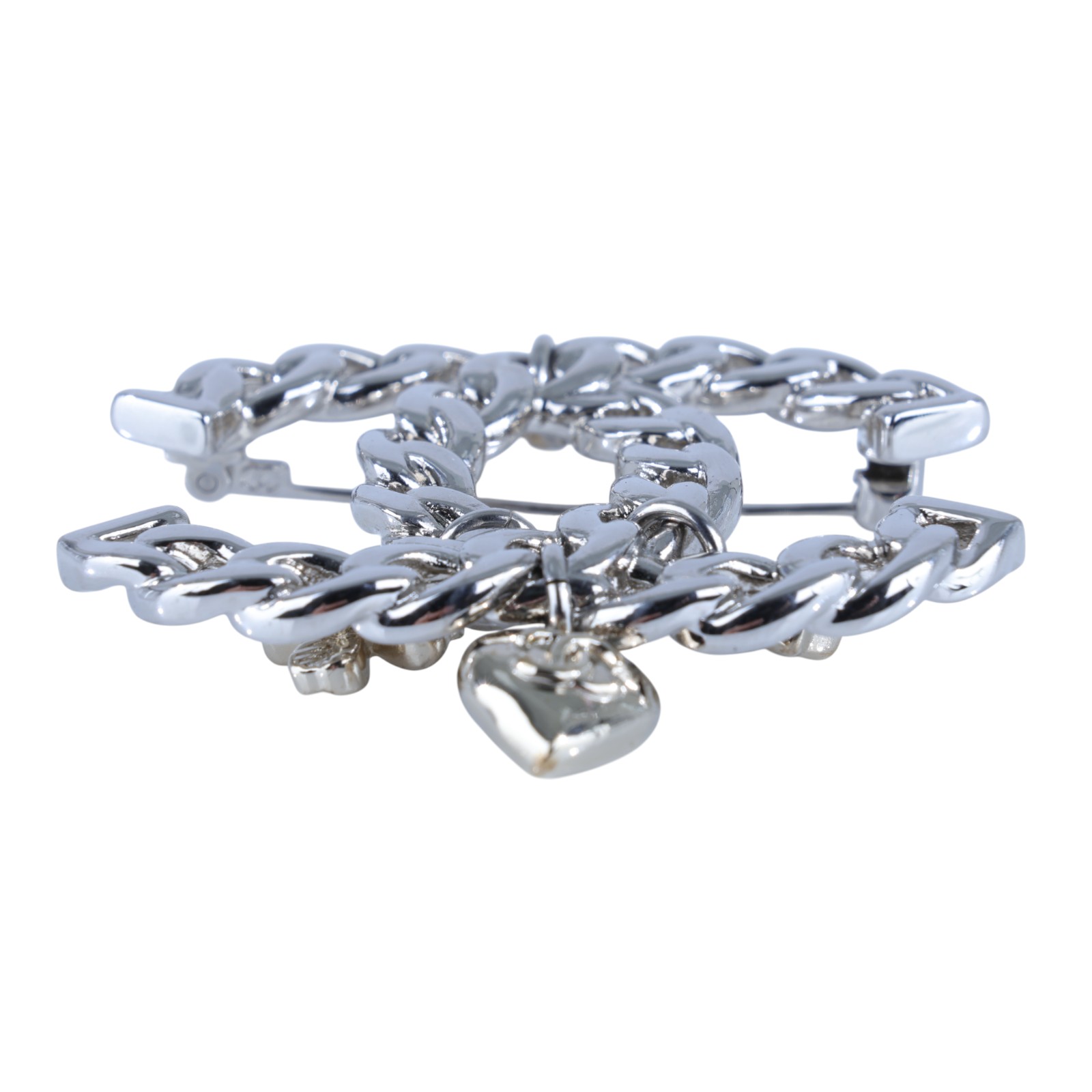 香奈兒 CHANEL CC LOGO 胸針 B25/K 雙C蝴蝶結幸運草吊飾胸針 無附屬品