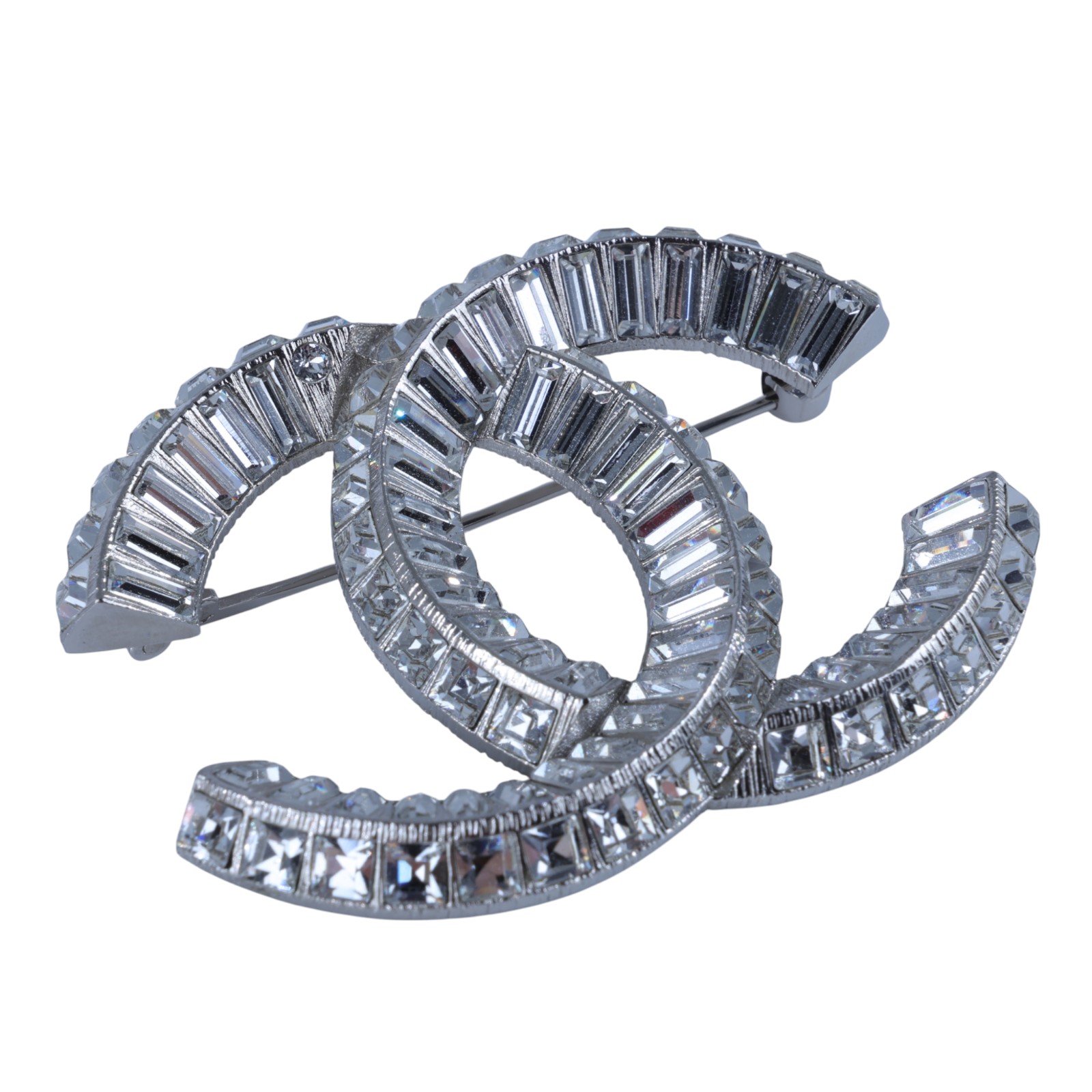 香奈兒 CHANEL CC LOGO 胸針 F24/V 雙C方形水鑽胸針 無附屬品