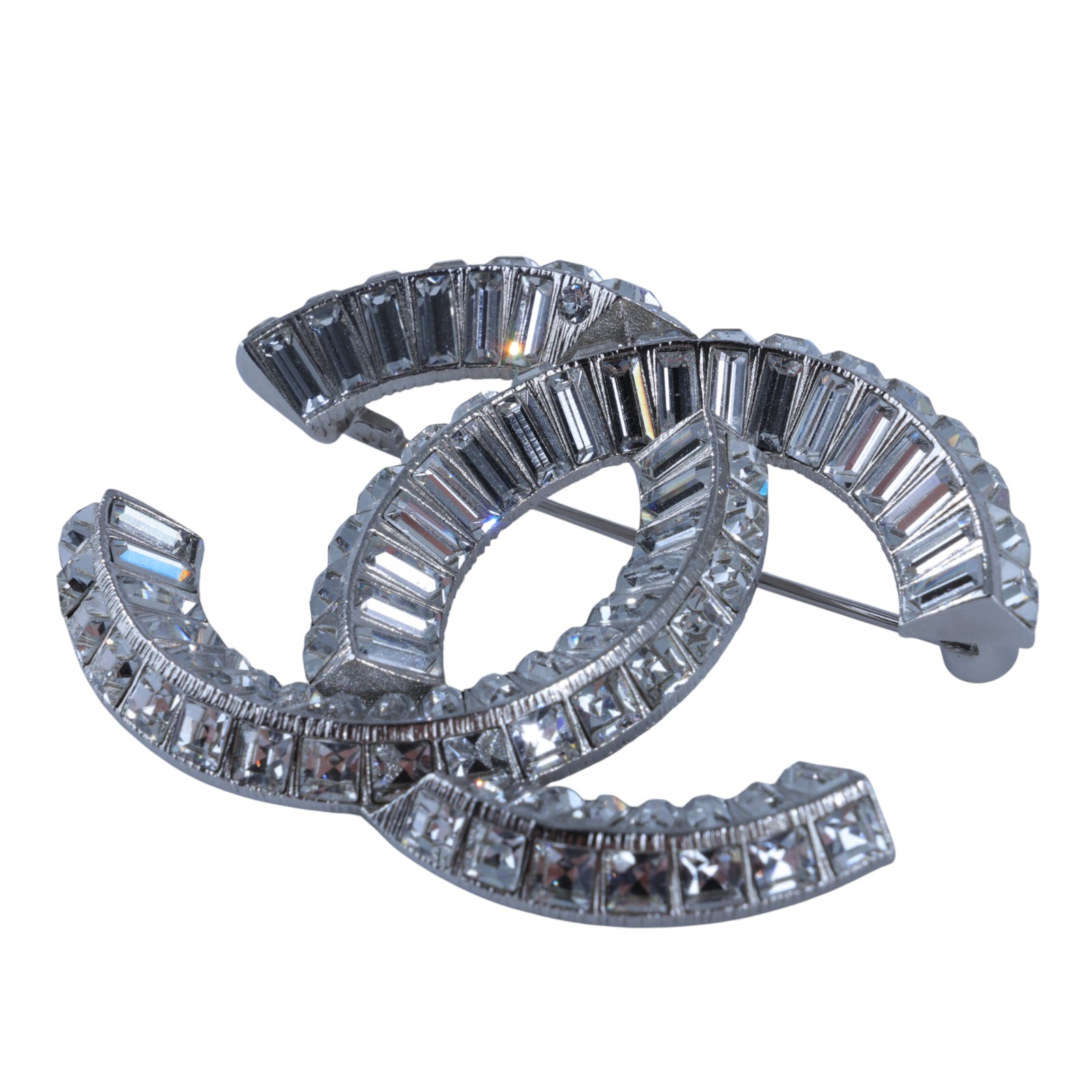 香奈兒 CHANEL CC LOGO 胸針 F24/V 雙C方形水鑽胸針 無附屬品