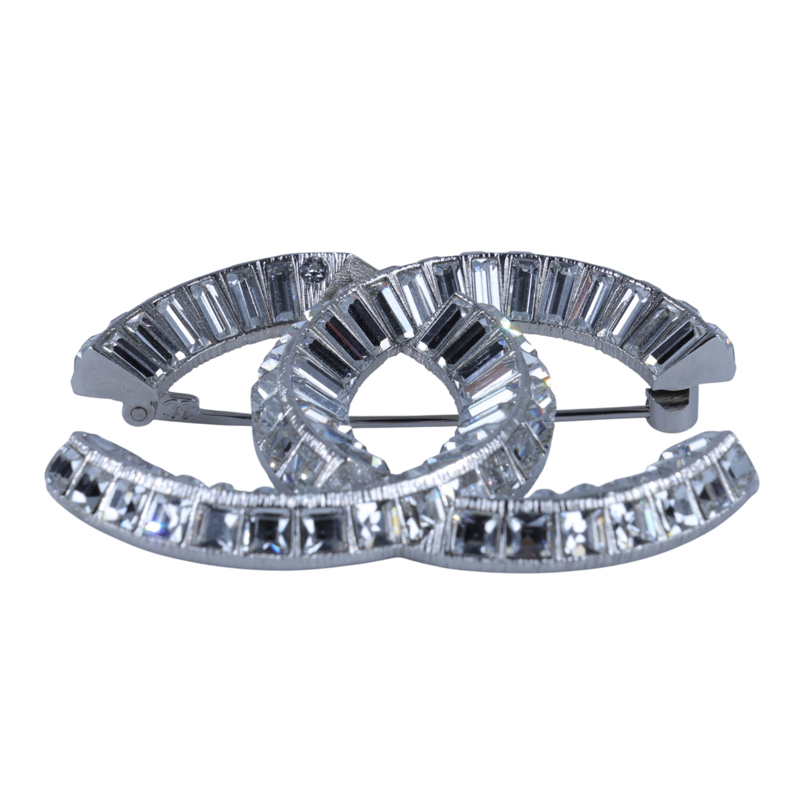 香奈兒 CHANEL CC LOGO 胸針 F24/V 雙C方形水鑽胸針 無附屬品