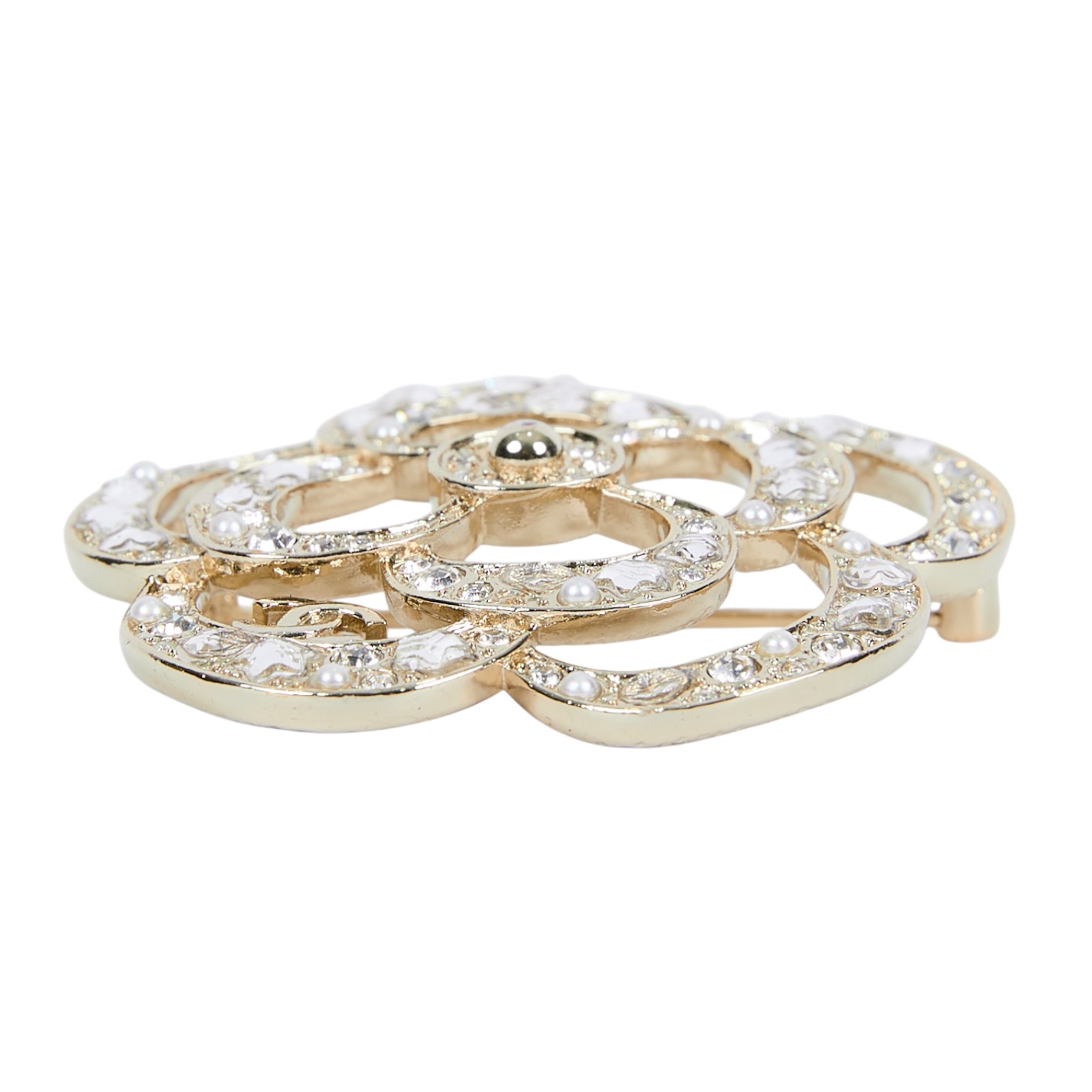 香奈兒 CHANEL CC LOGO 胸針 F25/P 山茶花胸針 原廠盒子/防塵袋