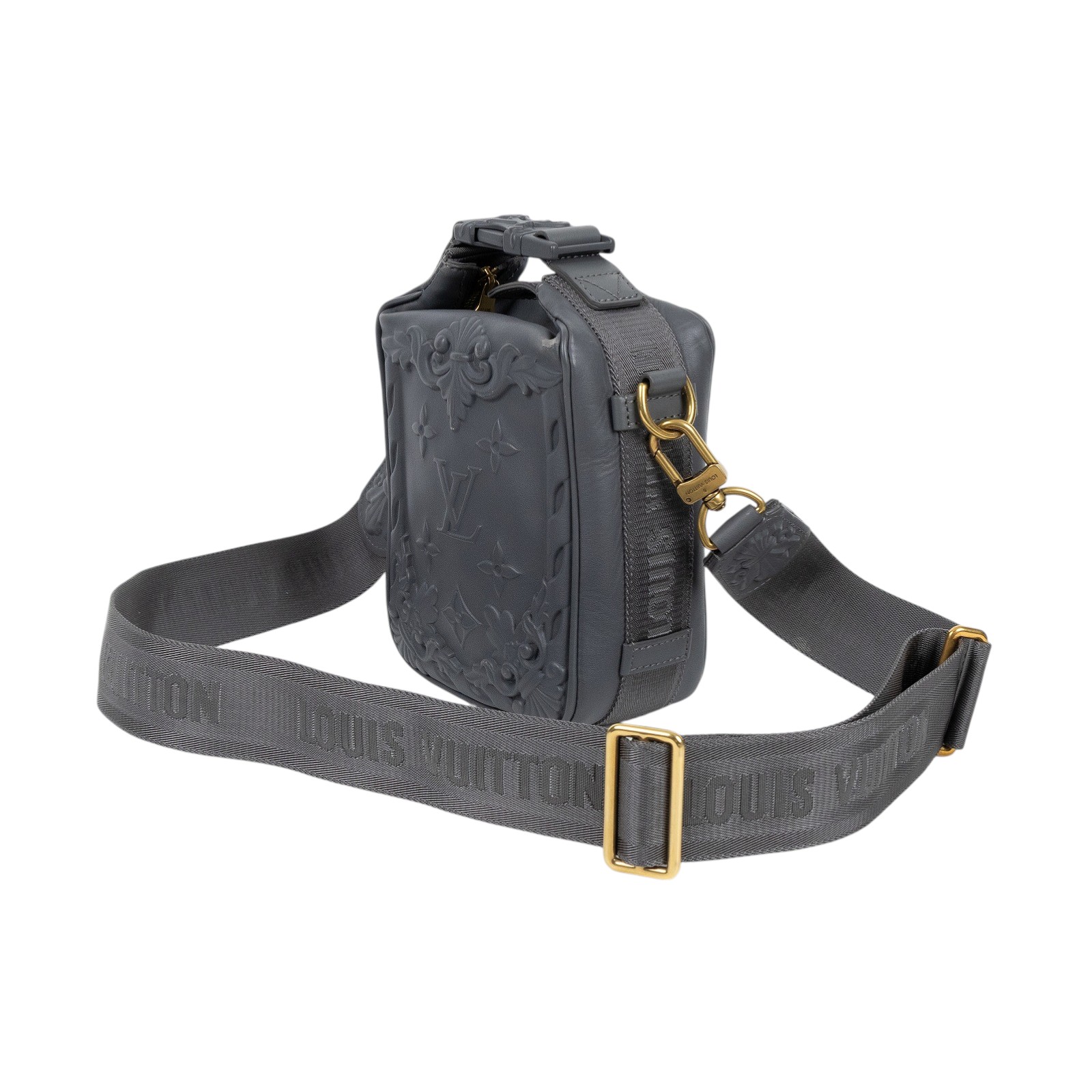 路易威登 LOUIS VUITTON Cruiser Messenger 斜背包 M21812 晶片款 灰原花浮雕肩背包 無附屬品