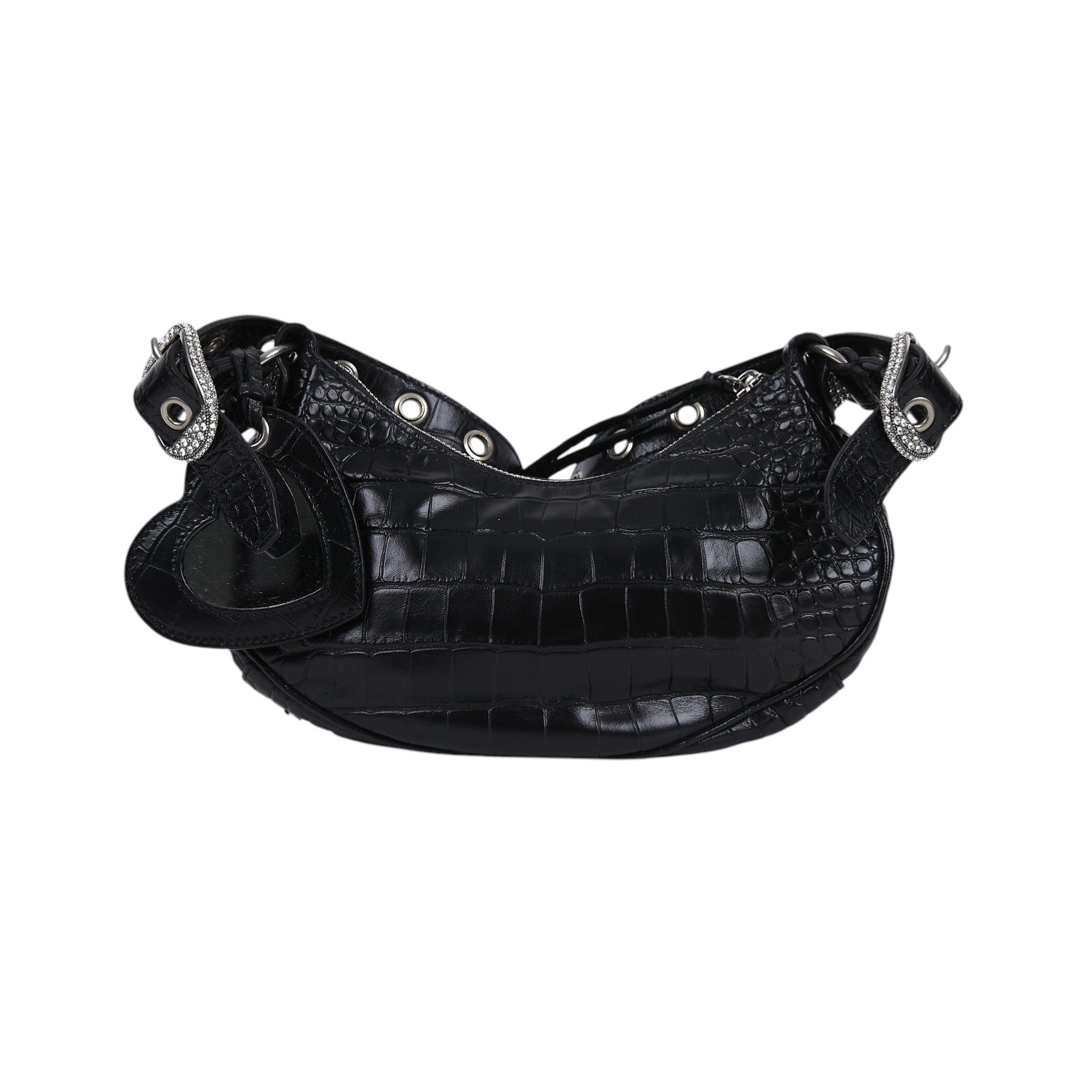 巴黎世家 BALENCIAGA Le cagole XS 半月 可頌包 6713091VGUY 黑水鑽 Le Cagole XS 防塵袋