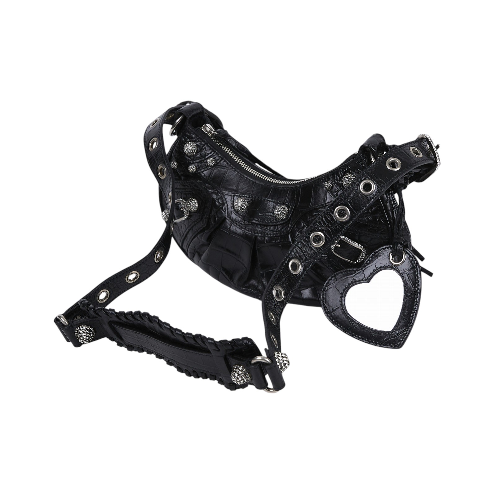 巴黎世家 BALENCIAGA Le cagole XS 半月 可頌包 6713091VGUY 黑水鑽 Le Cagole XS 防塵袋