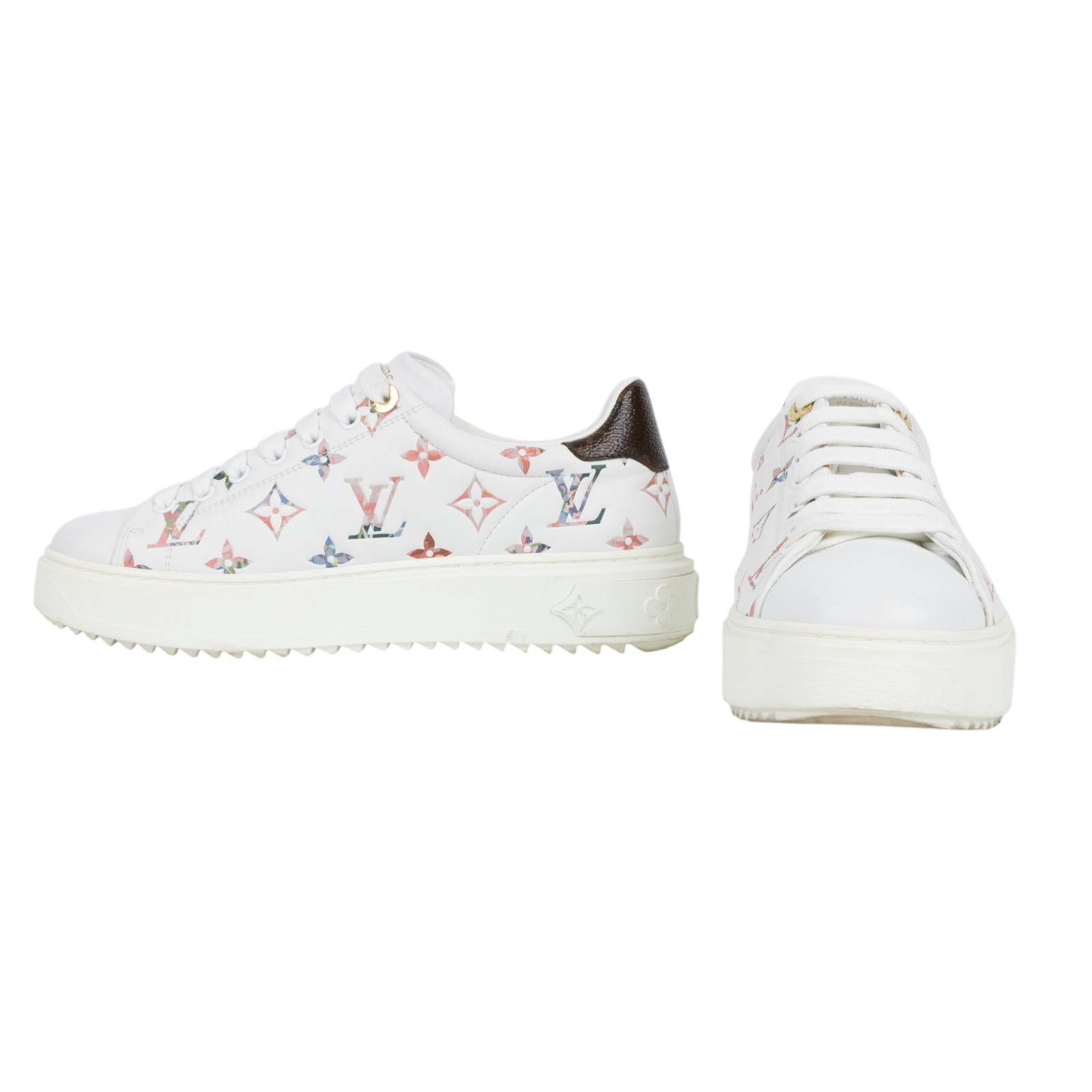 路易威登 LOUIS VUITTON Time Out 運動鞋 平底鞋 1AAOSO 彩色原花TIME OUT小白鞋 原廠盒子/防塵袋/鞋帶