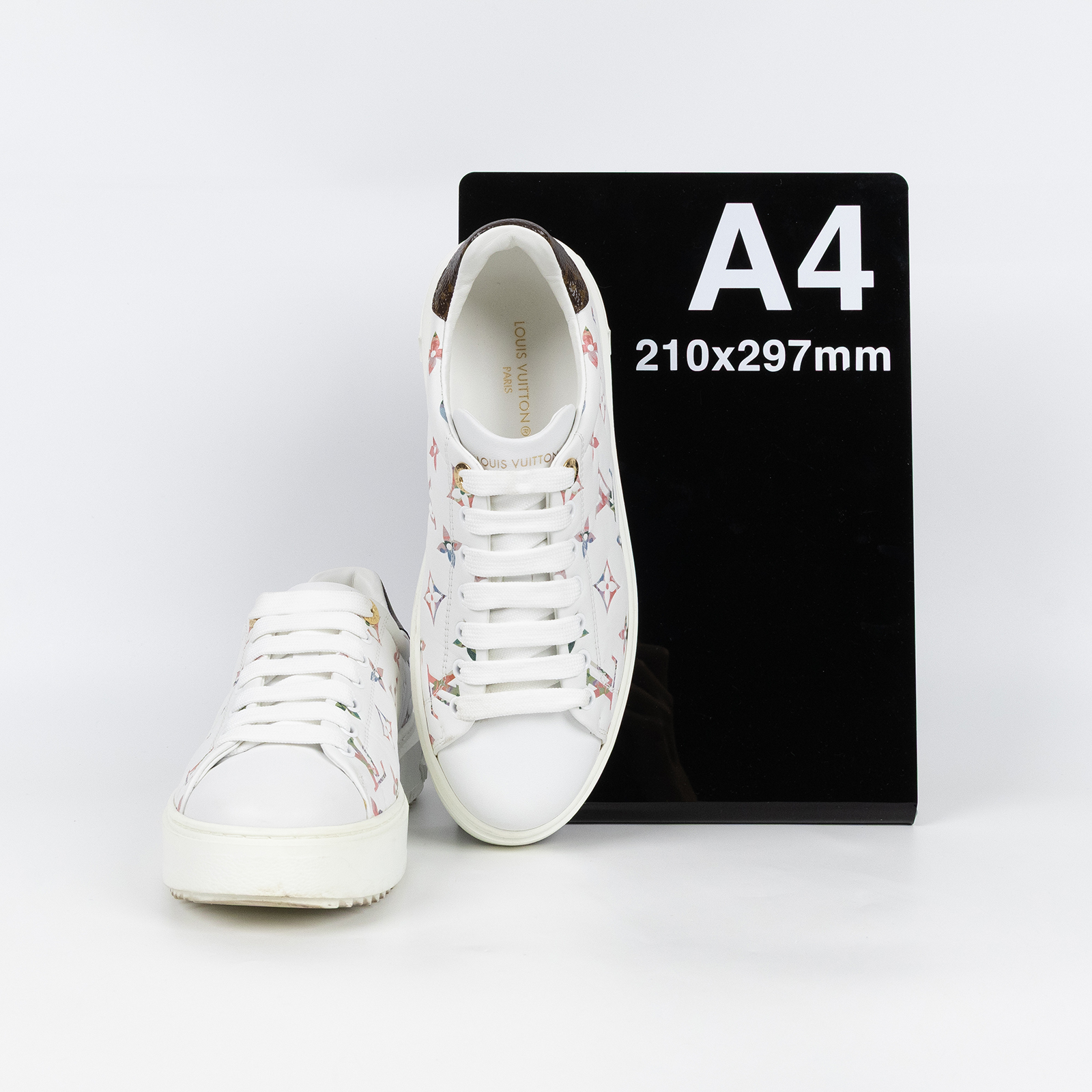 路易威登 LOUIS VUITTON Time Out 運動鞋 平底鞋 1AAOSO 彩色原花TIME OUT小白鞋 原廠盒子/防塵袋/鞋帶