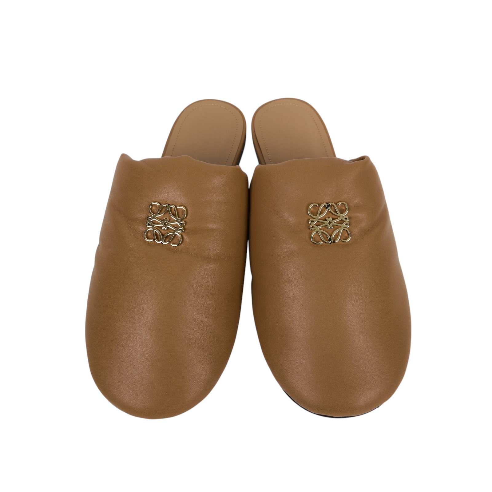 羅意威 LOEWE Anagram 標誌  皮革 拖鞋  咖色皮穆勒鞋 原廠盒子/防塵袋