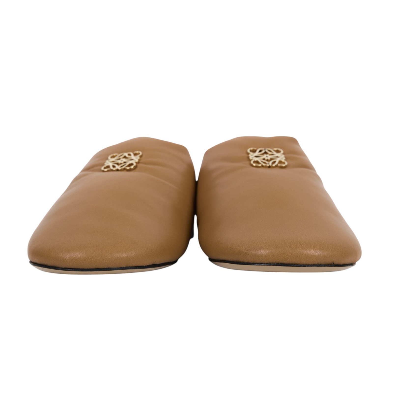 羅意威 LOEWE Anagram 標誌  皮革 拖鞋  咖色皮穆勒鞋 原廠盒子/防塵袋