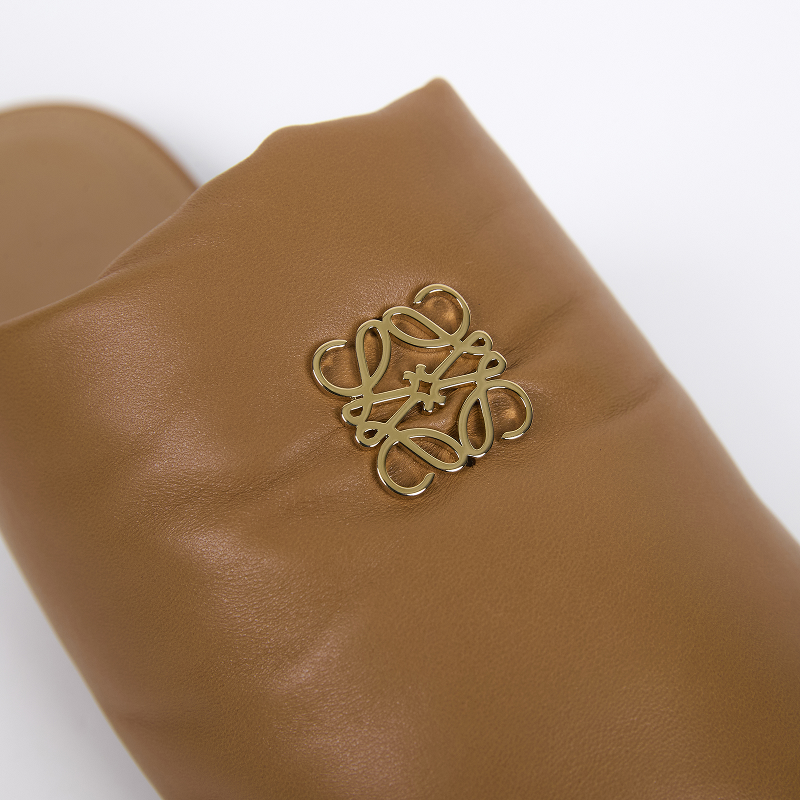 羅意威 LOEWE Anagram 標誌  皮革 拖鞋  咖色皮穆勒鞋 原廠盒子/防塵袋