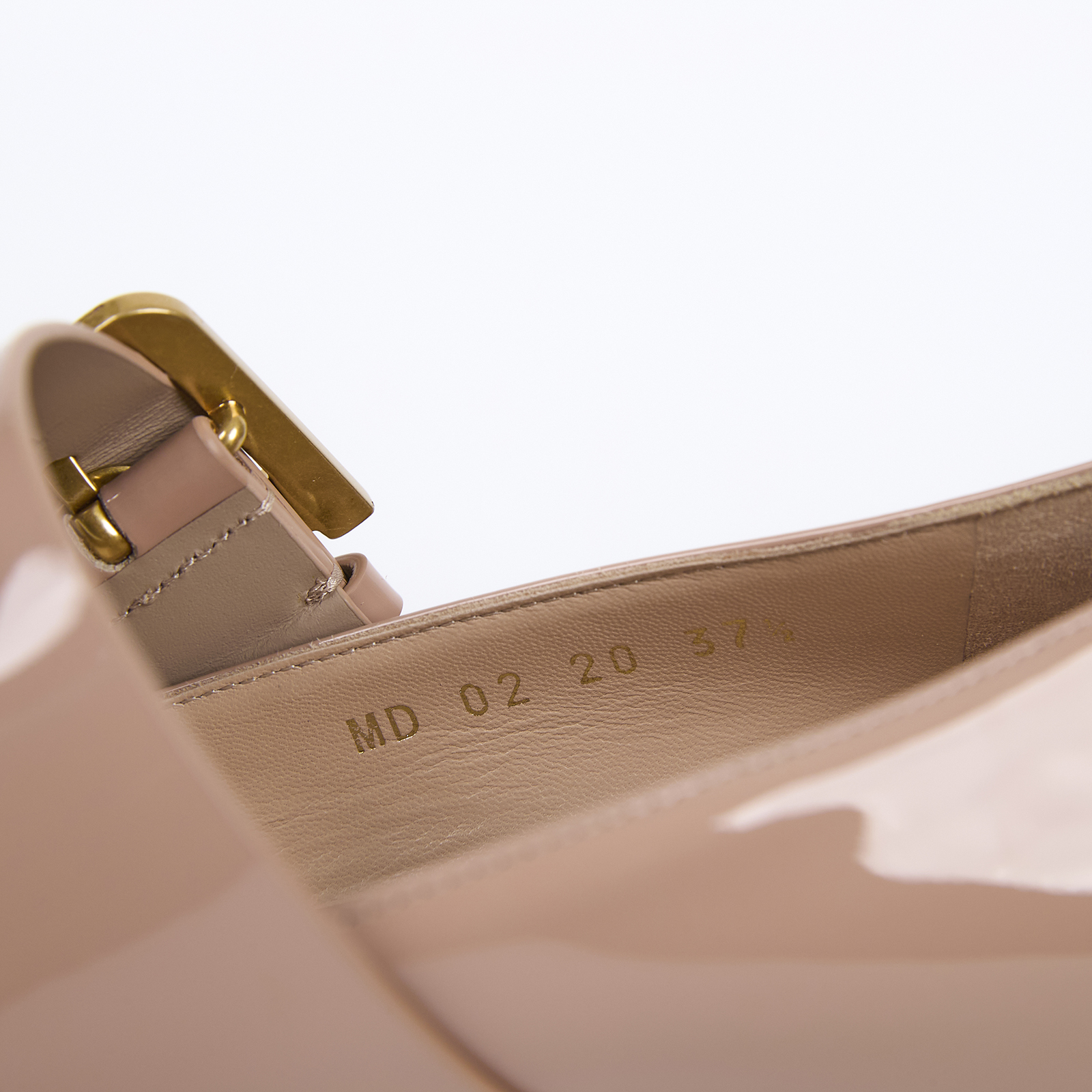 迪奧 CHRISTIAN DIOR 瑪莉珍鞋 KCB650VNI_375 粉漆皮娃娃跟鞋 原廠盒子/防塵袋