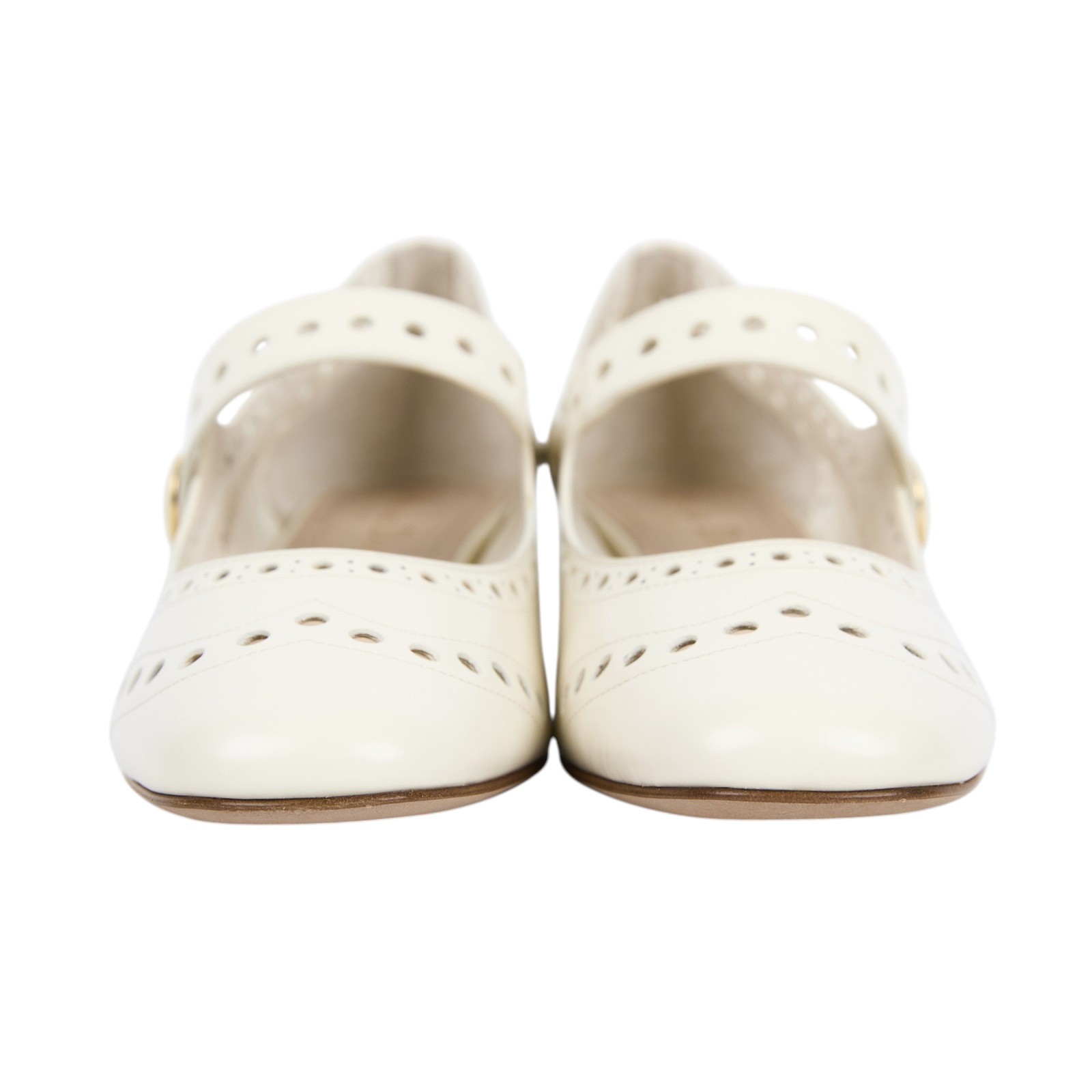 迪奧 CHRISTIAN DIOR 娃娃鞋 皮鞋 KCB651ACAS03W_375 白牛津風娃娃跟鞋 原廠盒子/防塵袋