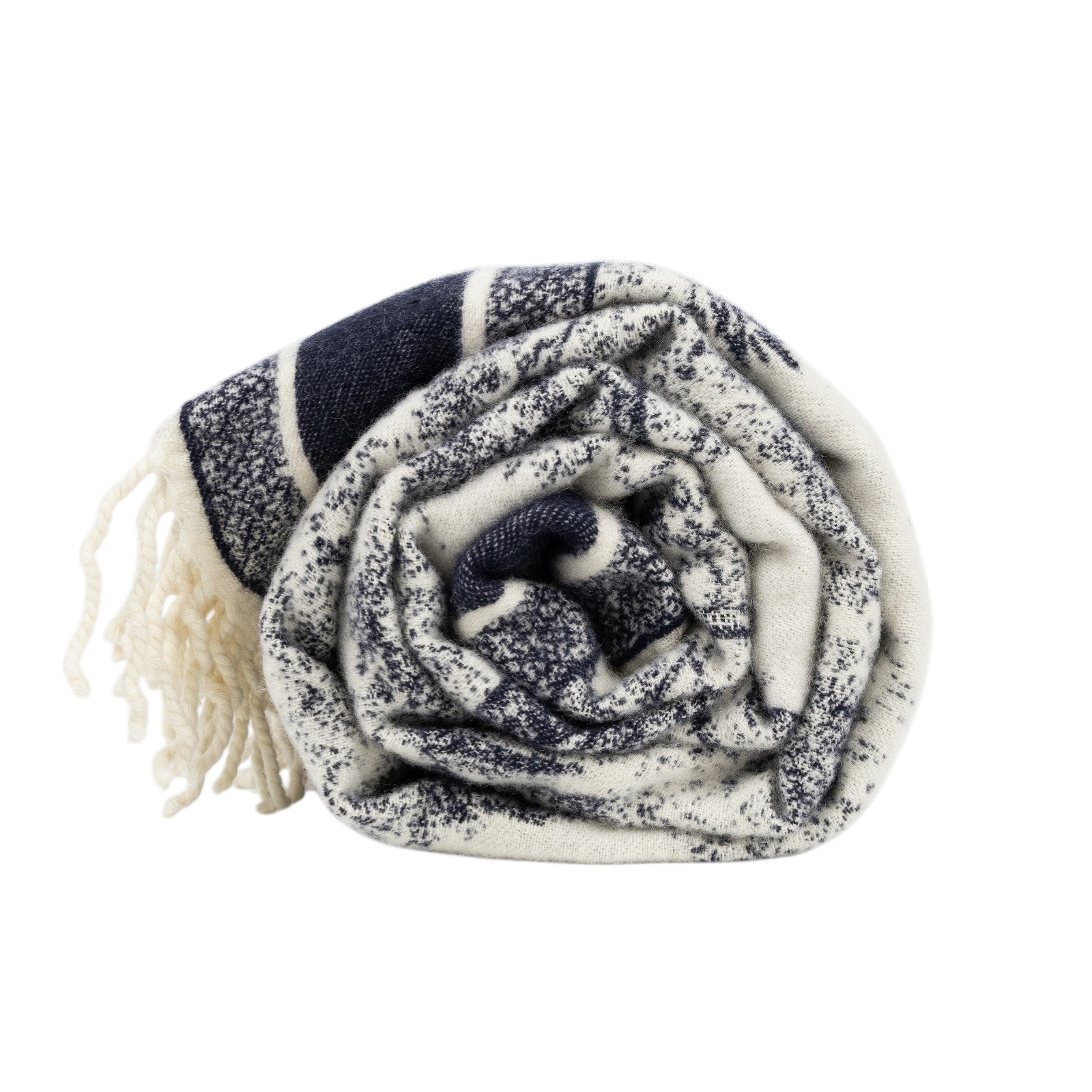 迪奧 CHRISTIAN DIOR Toile de Jouy 叢林系列 圍巾 披肩 毛毯 91DFI1401057 深藍白動物流蘇毛毯 防塵袋