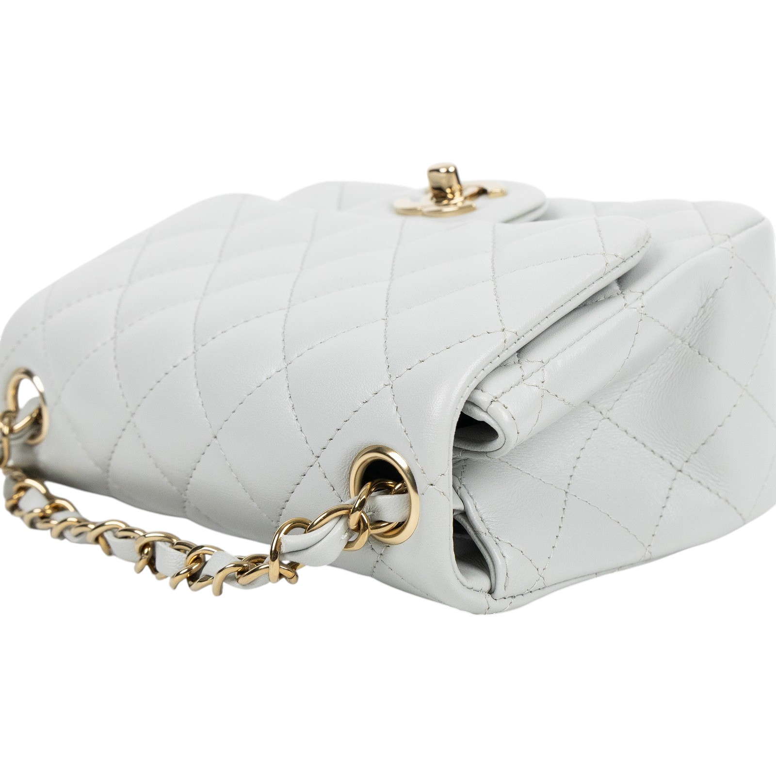 香奈兒 CHANEL CF 方形 迷你 口蓋包 A35200 晶片款 淡藍COCO17 防塵袋