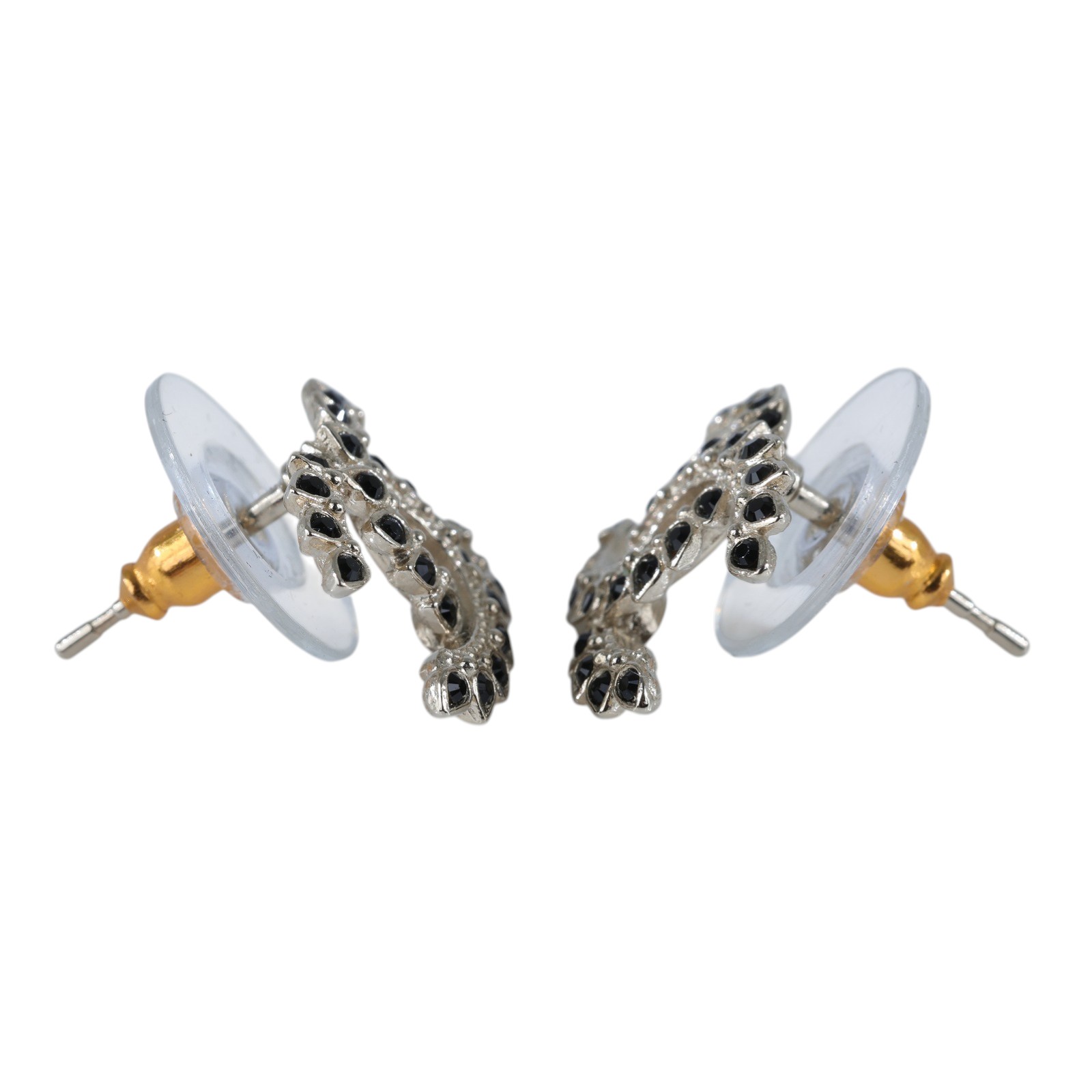 香奈兒 CHANEL CC LOGO 耳環 耳釘 C20 A 黑水鑽雙C LOGO耳環 原廠盒子