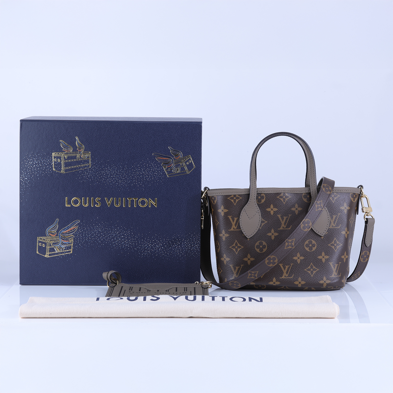 路易威登 LOUIS VUITTON Neverfull Bandoulière Inside Out BB 托特包 M28349 晶片款  原廠盒子/防塵袋/購買證明